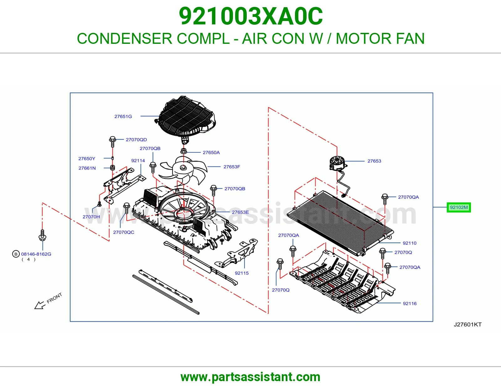 رديتر مكيف مع موتور مروحة كامل 921003XA0C