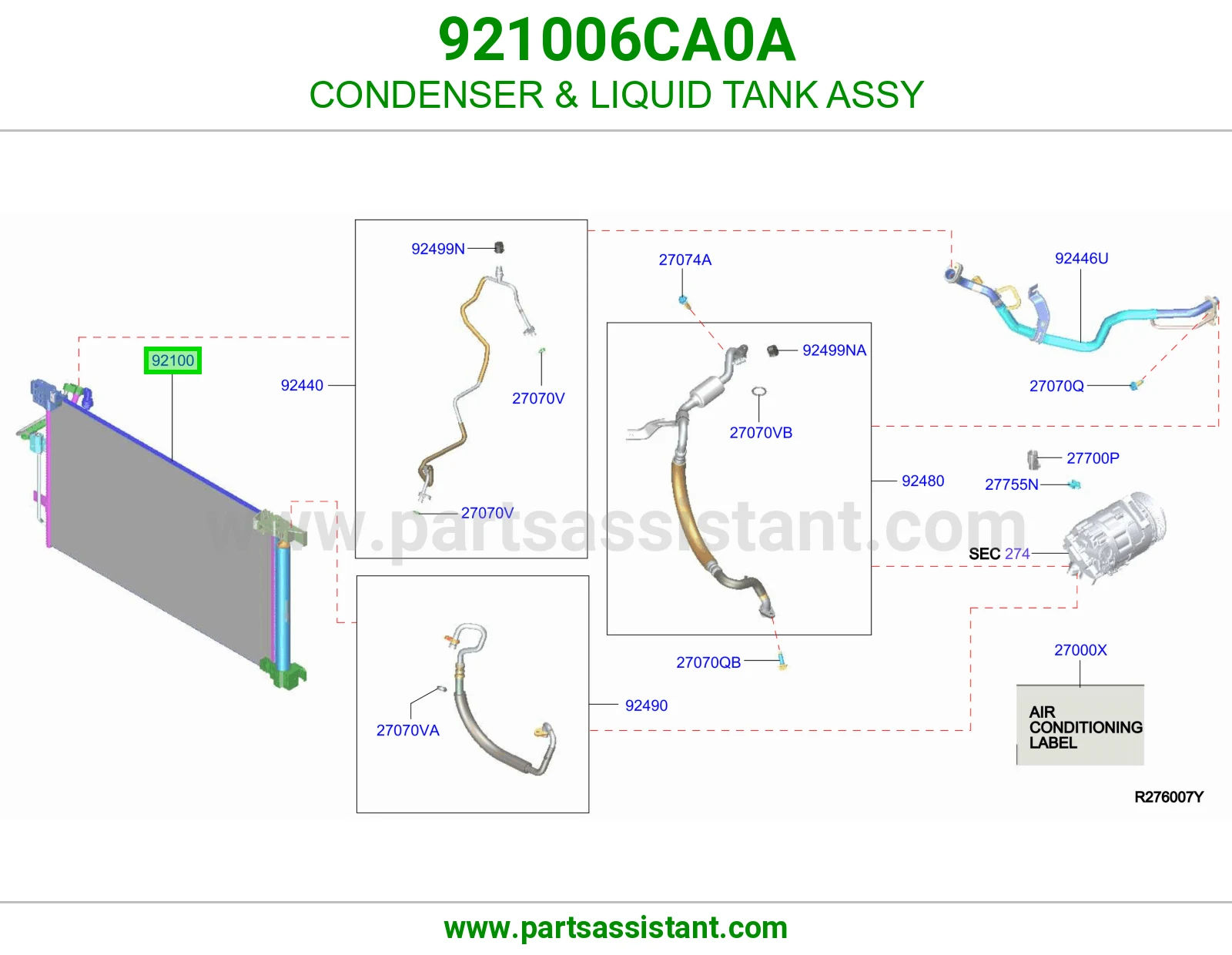 رديتر مكيف مع الخزان 921006CA0A