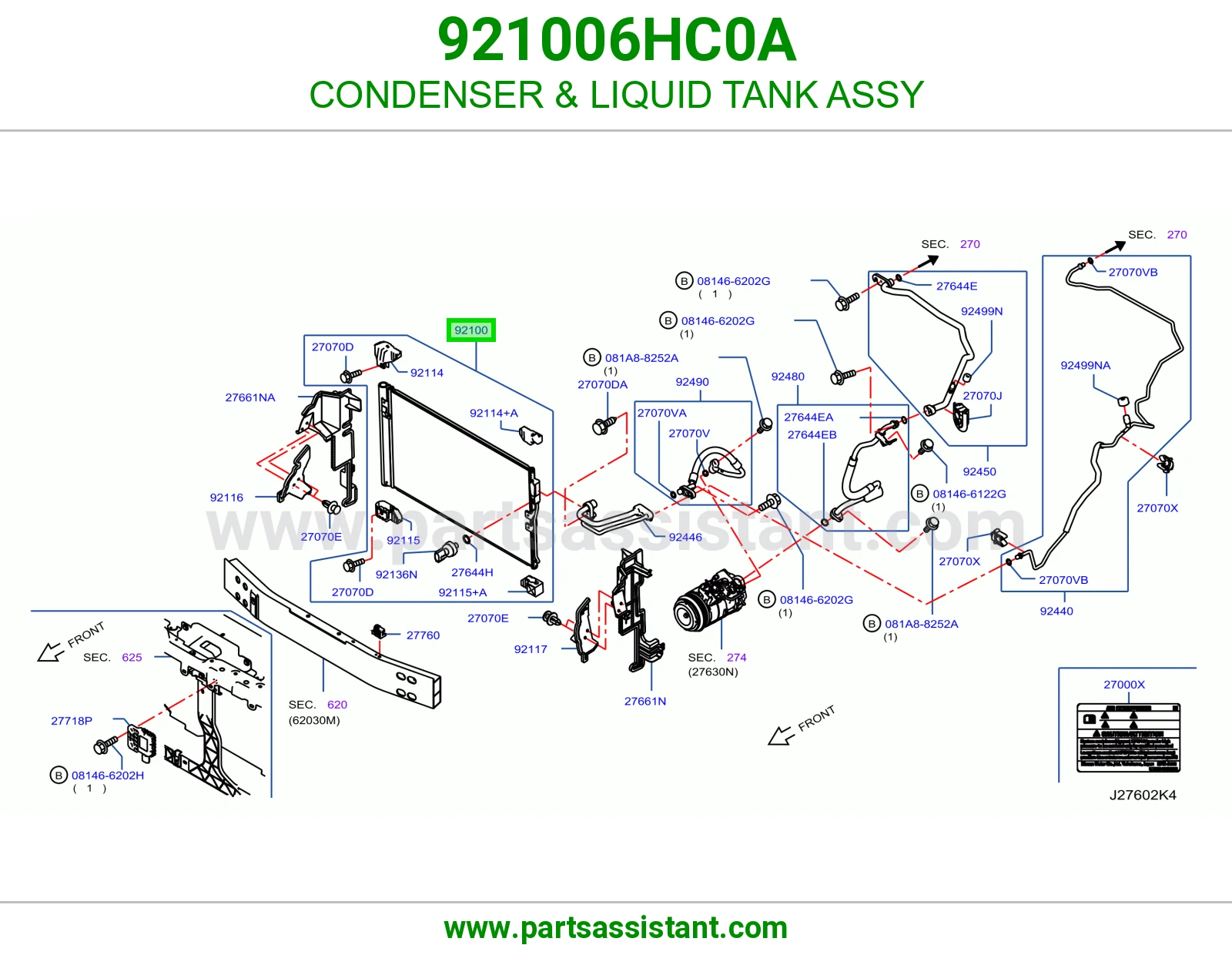 CONDENSER & LIQUID TANK ASSY 921006HC0A