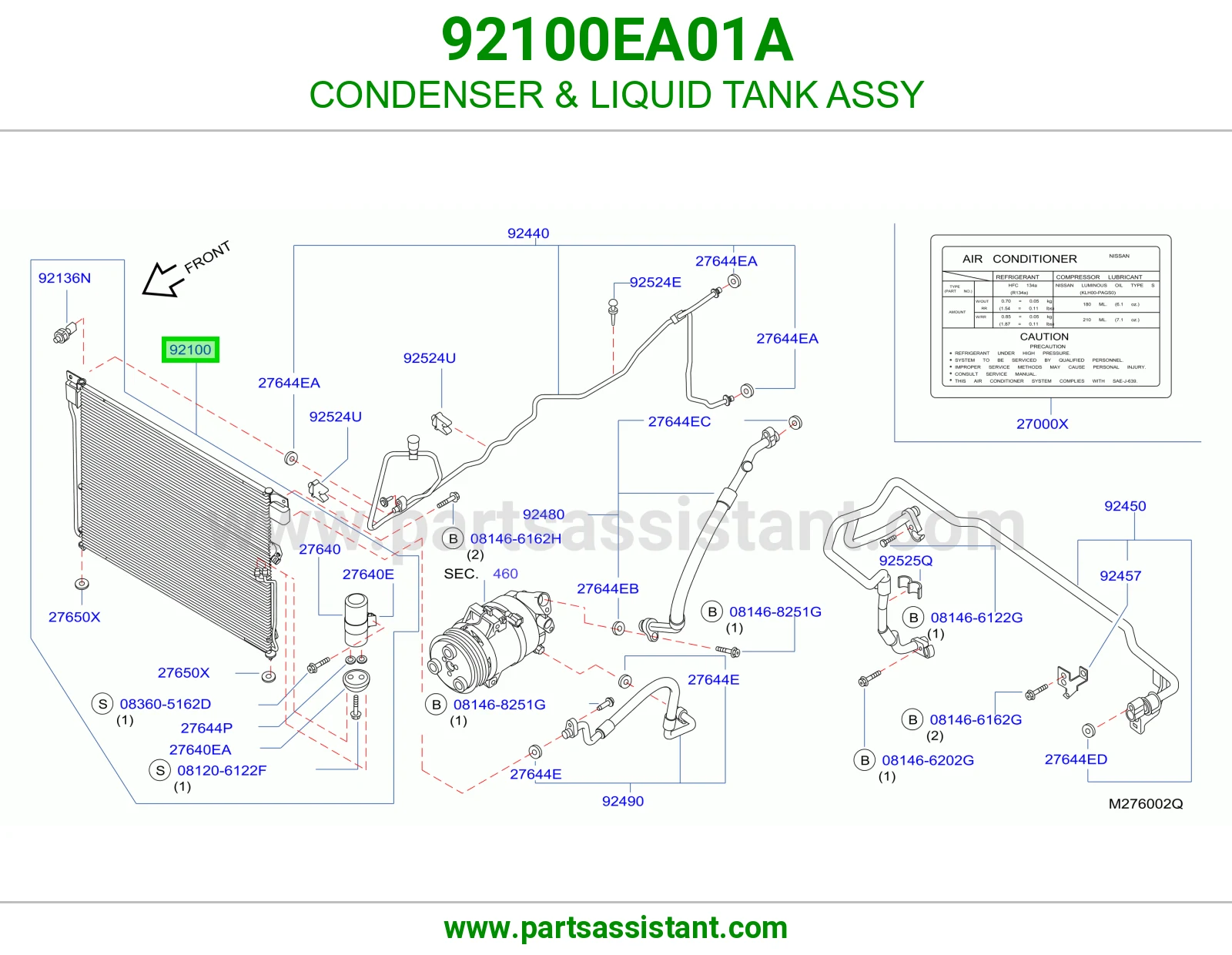 CONDENSER & LIQUID TANK ASSY 92100EA01A