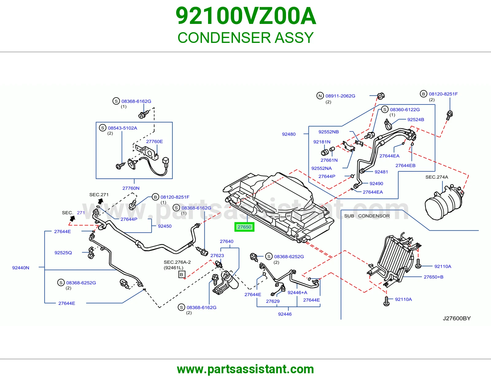 رديتر مكيف 92100VZ00A
