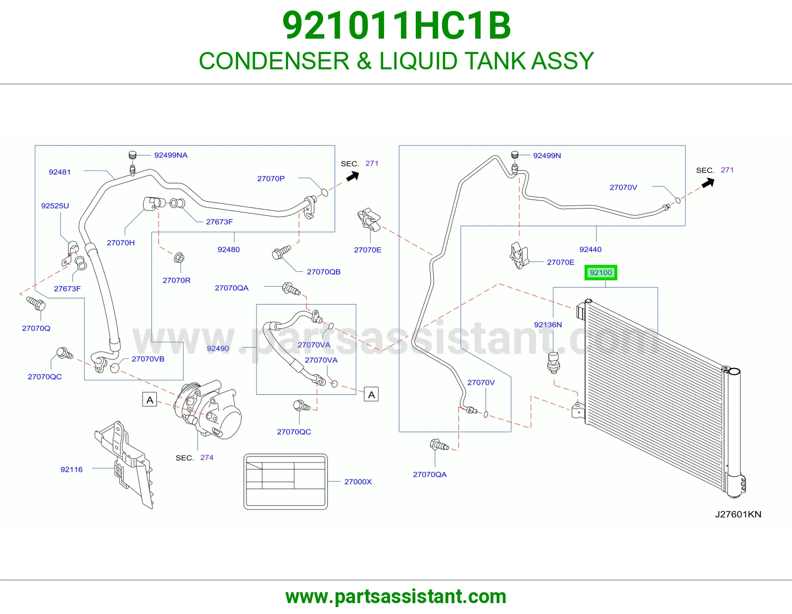 رديتر مكيف 921011HC1B