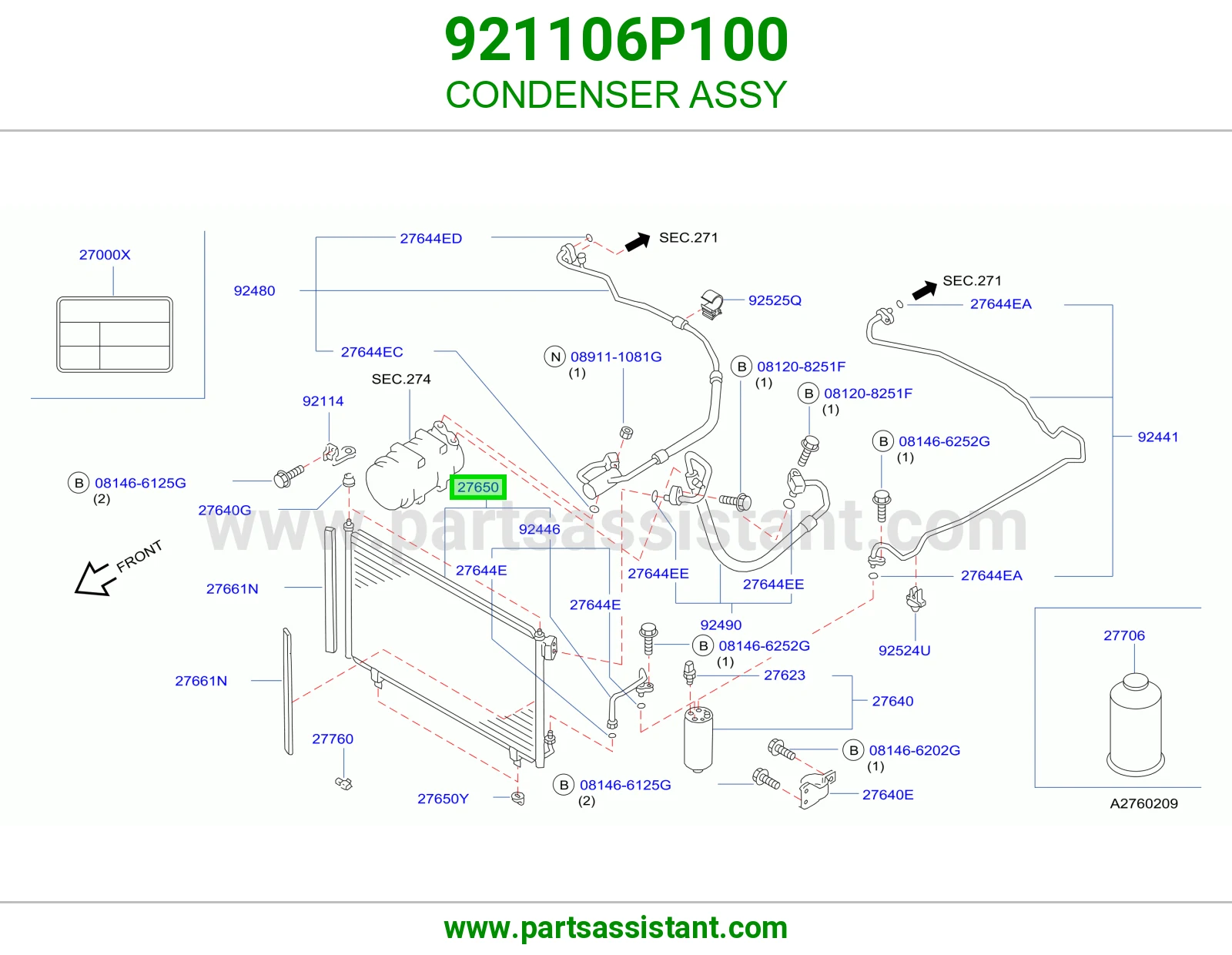 CONDENSER ASSY 921106P100