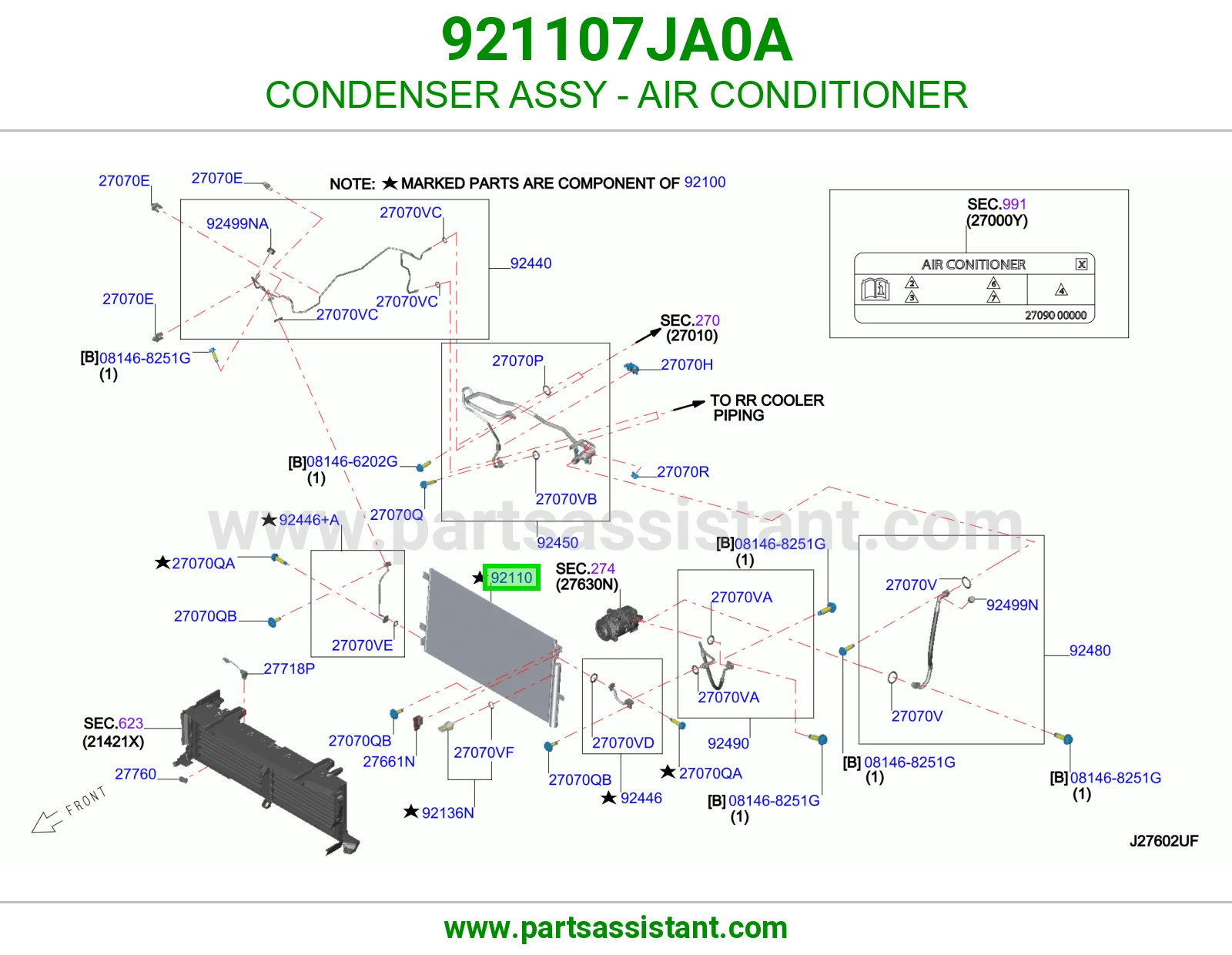 رديتر مكيف كامل 921107JA0A