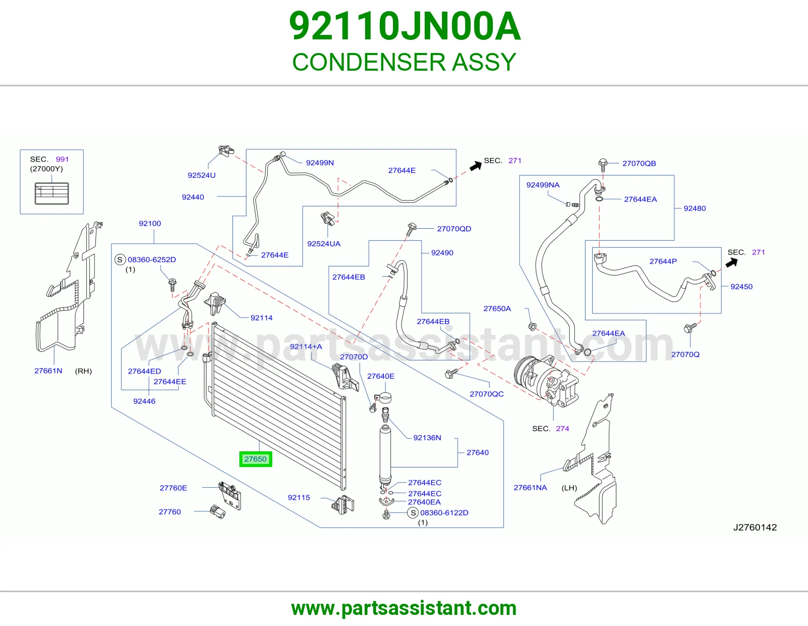 رديتر مكيف 92110JN00A