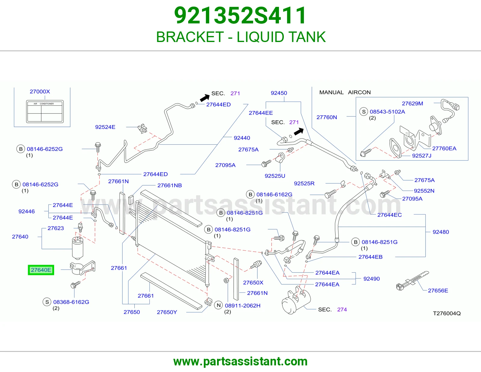 BRACKET - LIQUID TANK 921352S411
