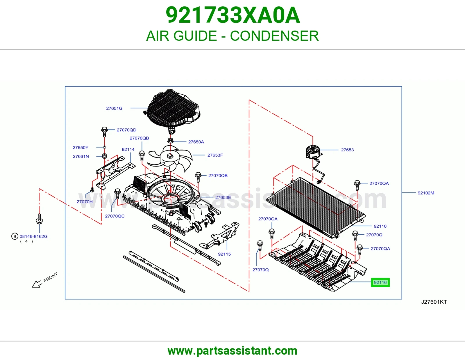بلاستيك هواء رديتر مكيف 921733XA0A