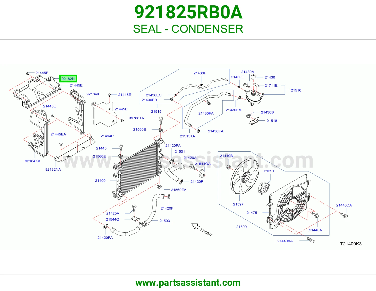 جلدة رديتر مكيف 921825RB0A