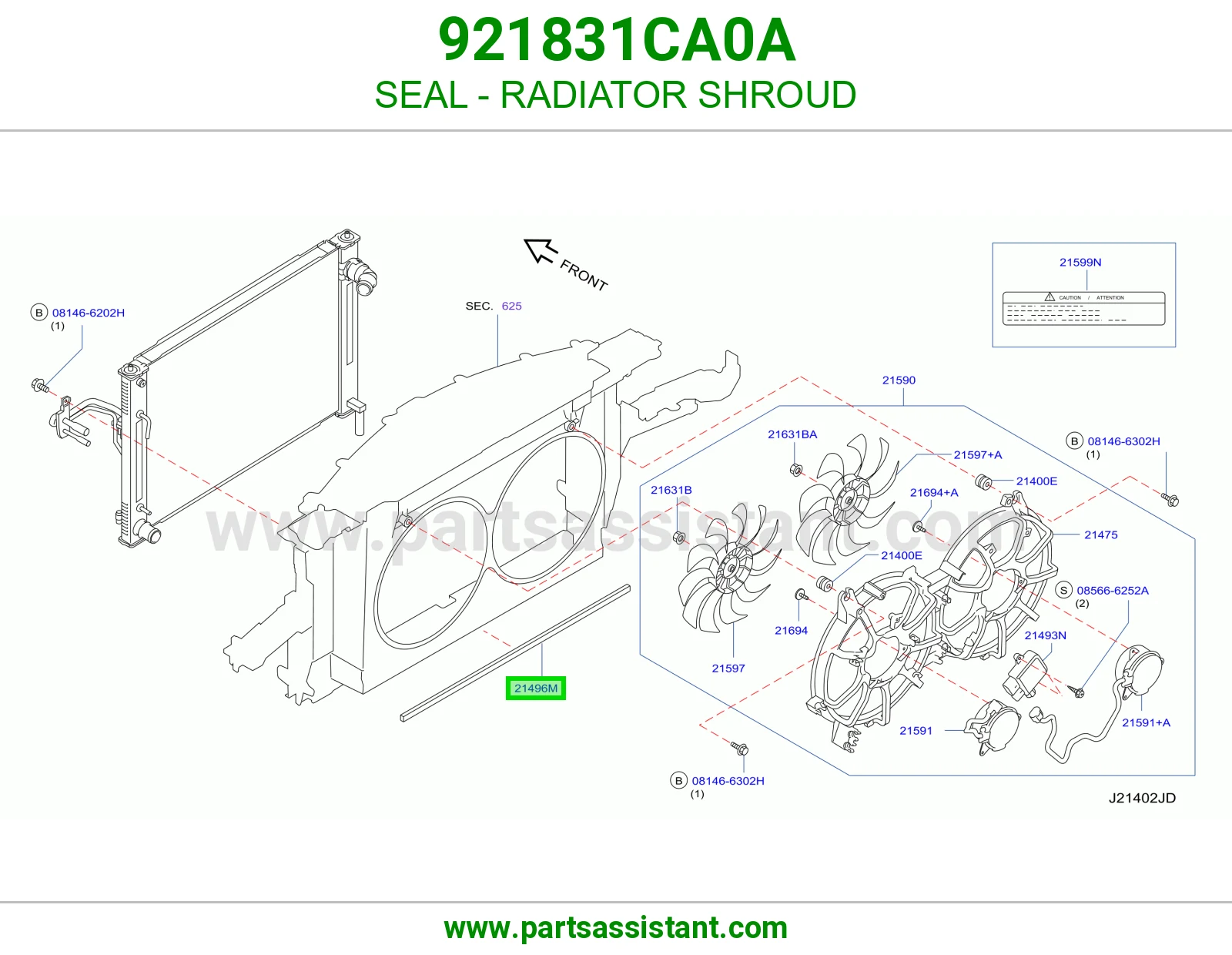 SEAL - RADIATOR SHROUD 921831CA0A