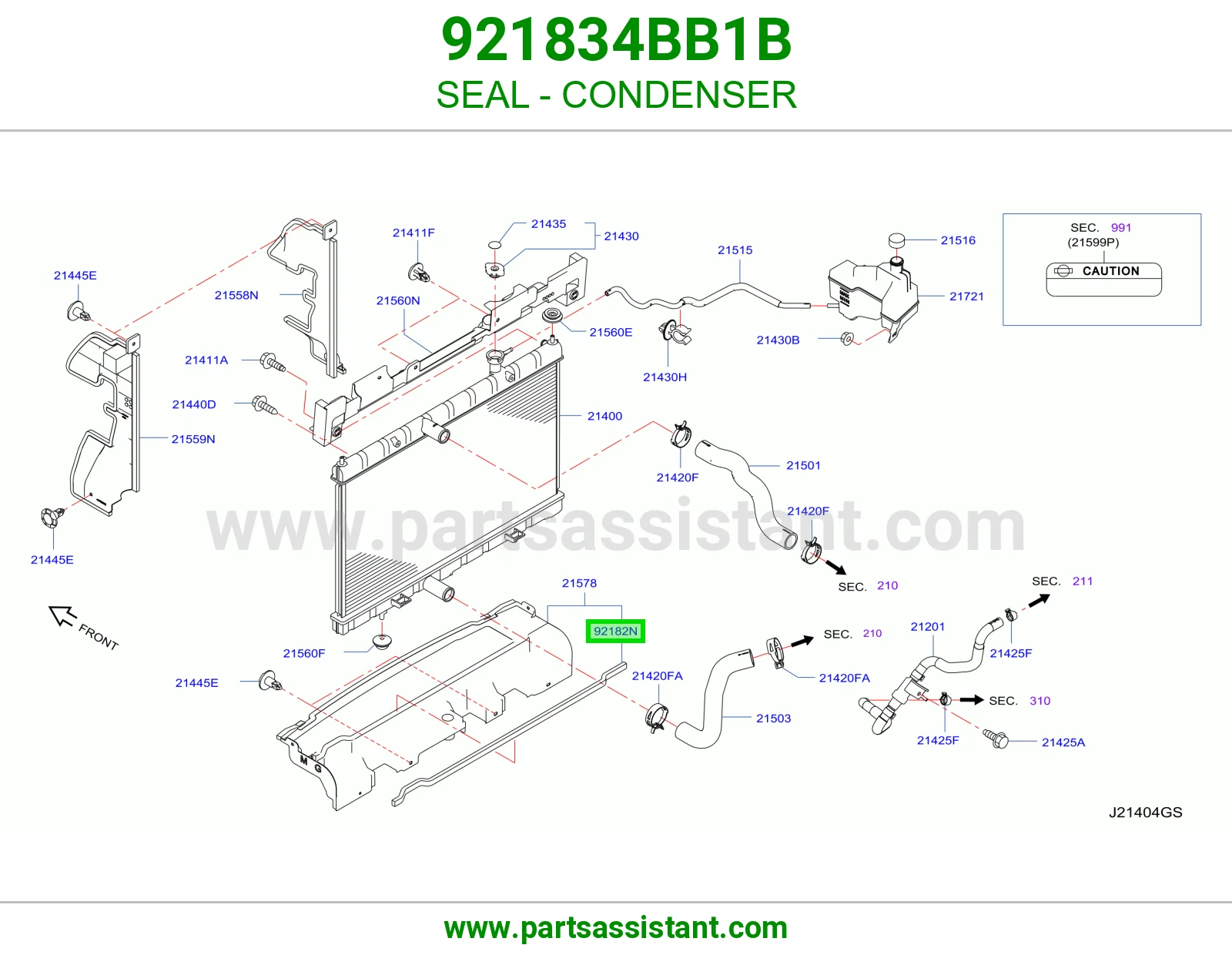 جلدة رديتر مكيف 921834BB1B
