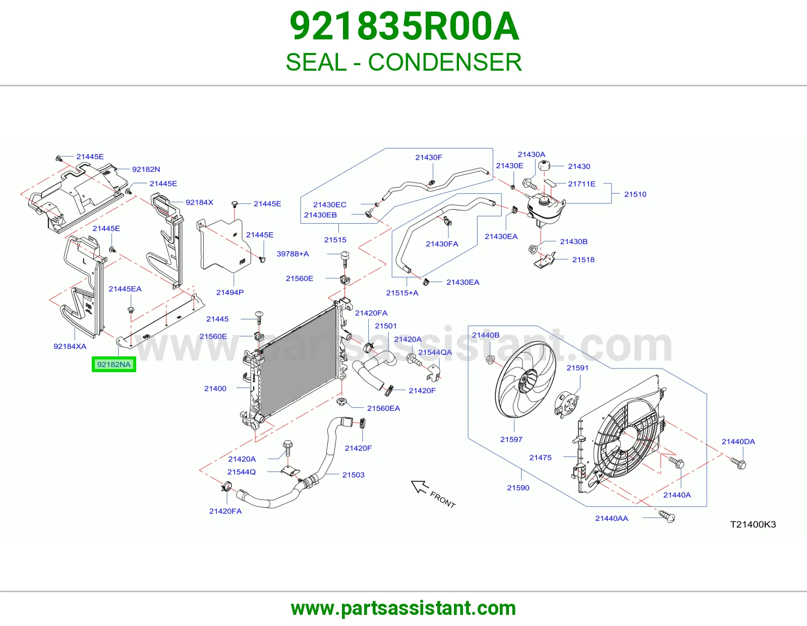 جلدة رديتر مكيف 921835R00A