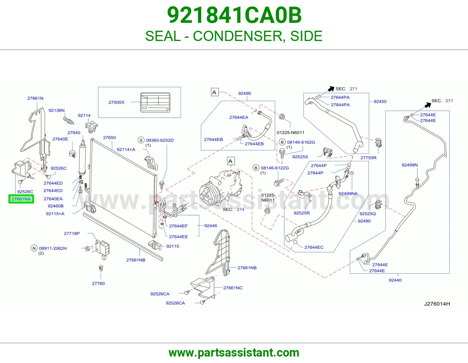 جلدة رديتر مكيف جانبي 921841CA0B