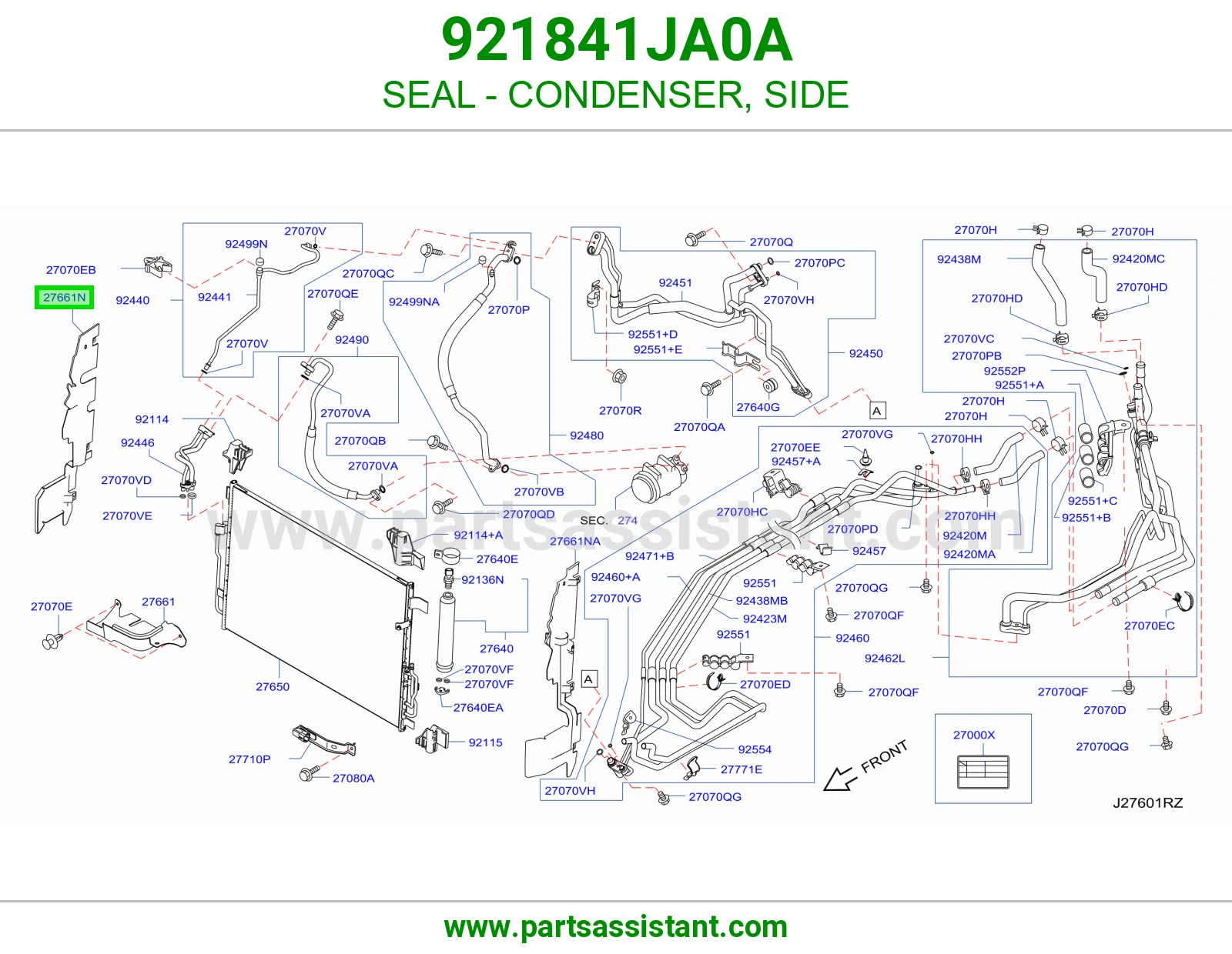 جلدة رديتر مكيف جانبي 921841JA0A