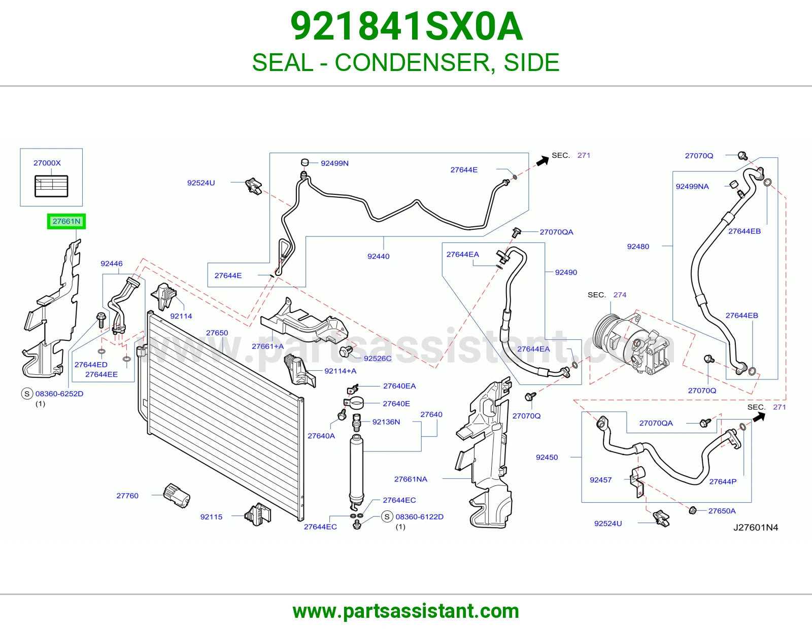 جلدة رديتر مكيف جانبي 921841SX0A