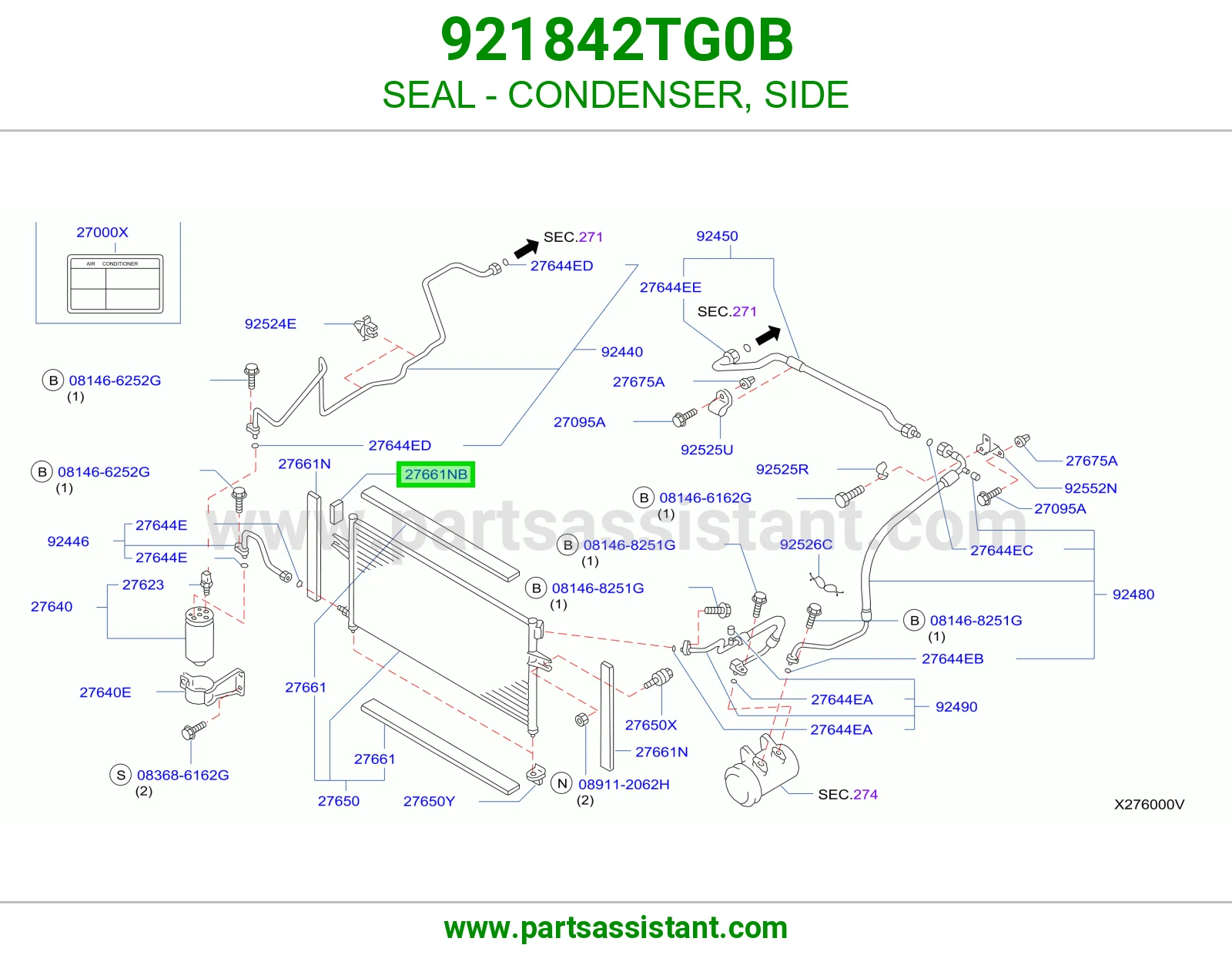 جلدة رديتر مكيف جانبي 921842TG0B