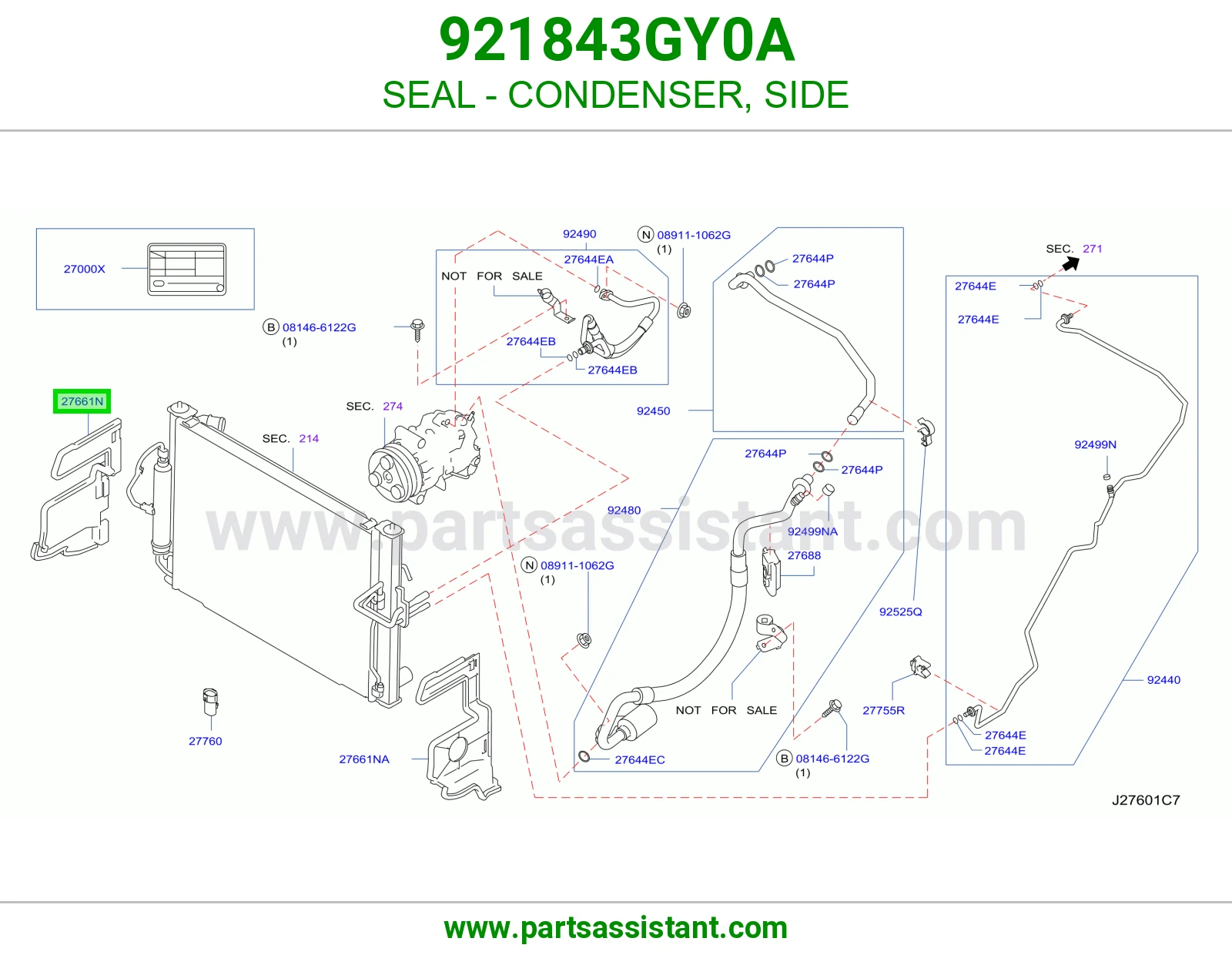 جلدة رديتر مكيف جانبي 921843GY0A