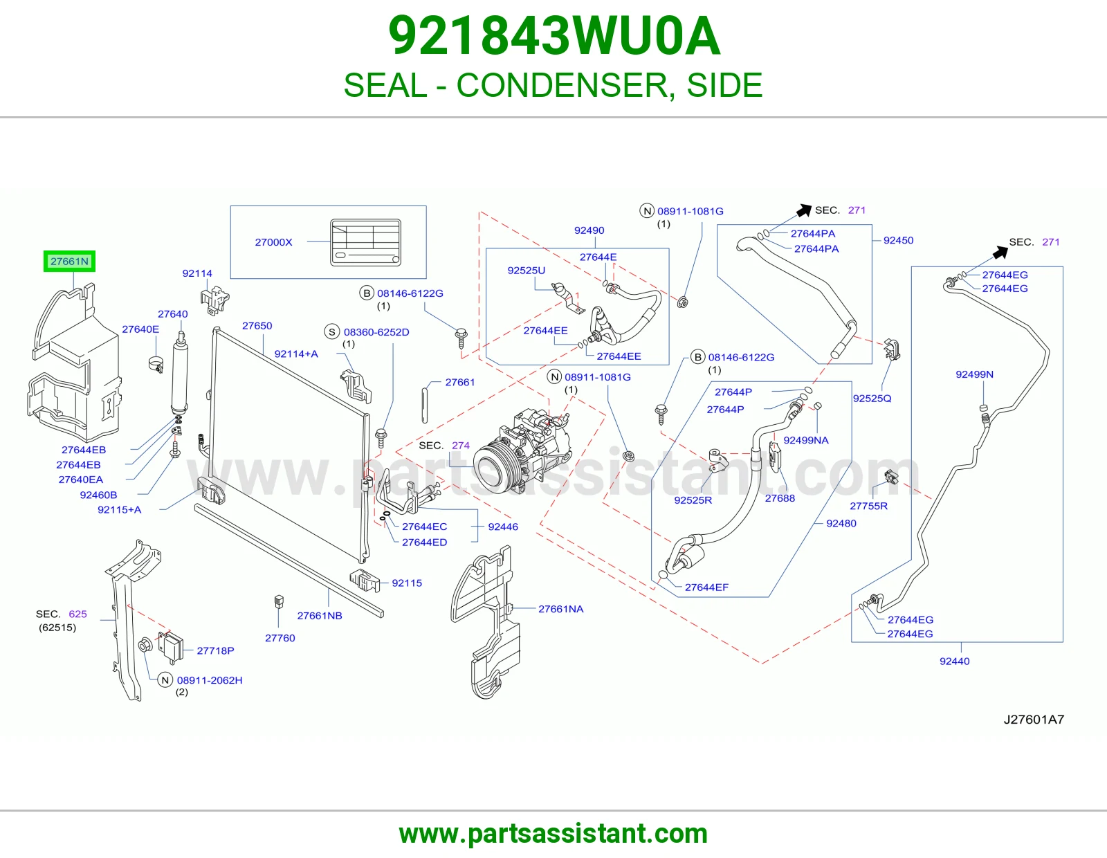 جلدة رديتر مكيف جانبي 921843WU0A