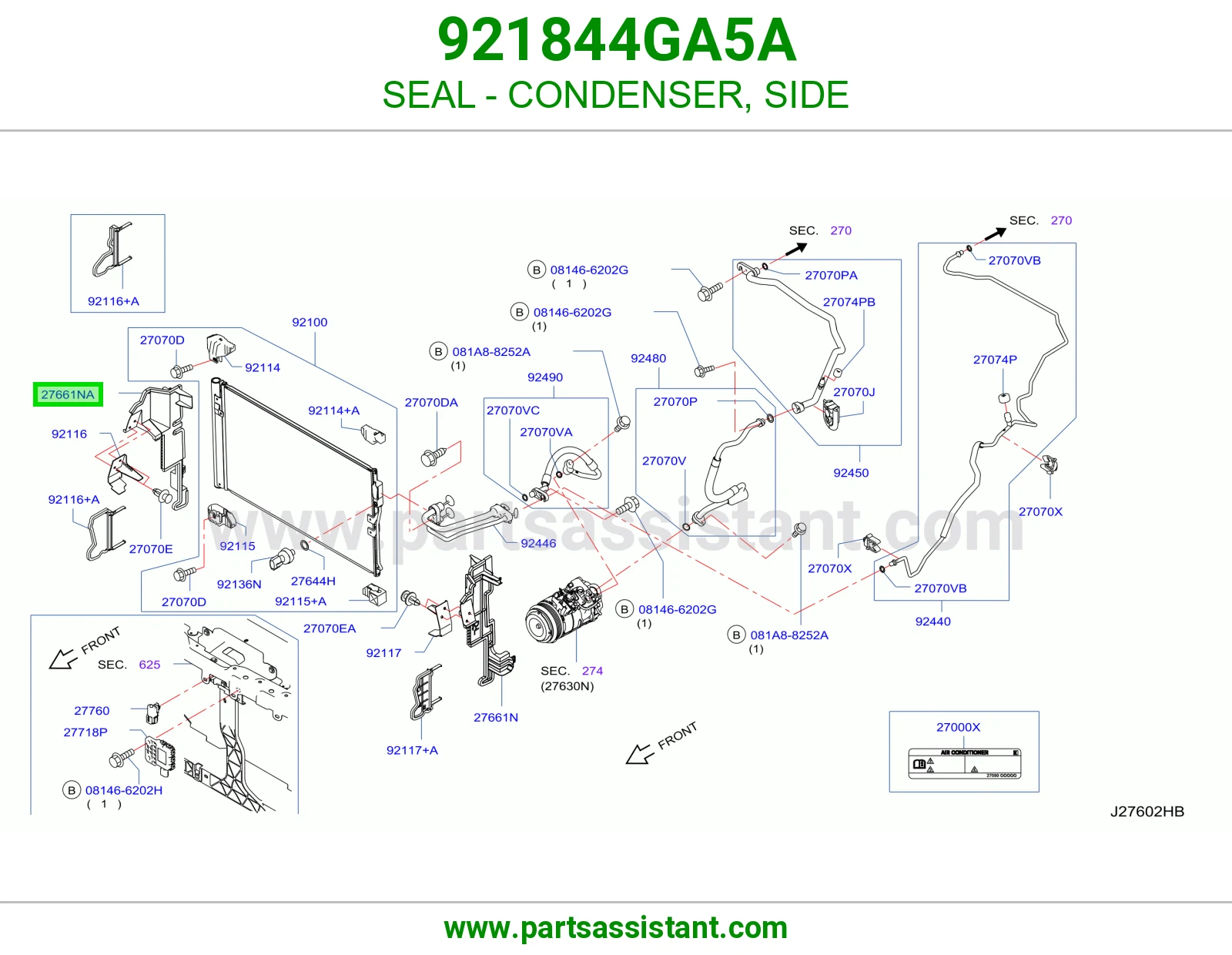جلدة رديتر مكيف جانبي 921844GA5A