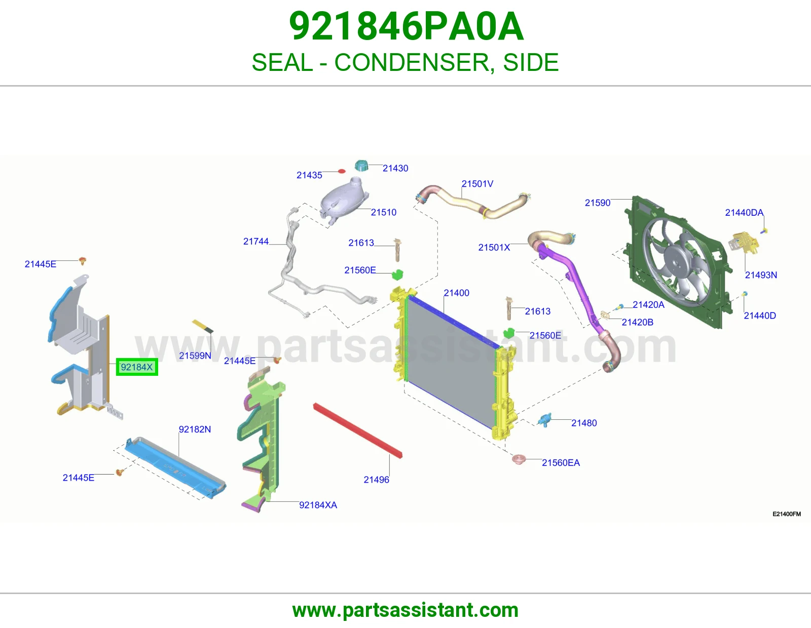 جلدة رديتر مكيف جانبي 921846PA0A