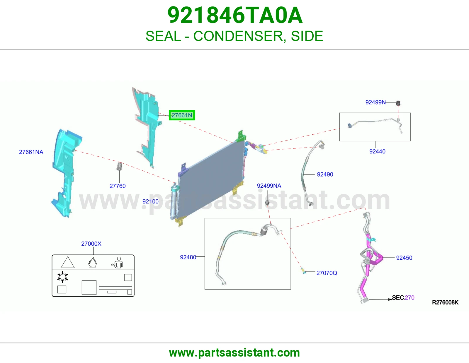 جلدة رديتر مكيف جانبي 921846TA0A