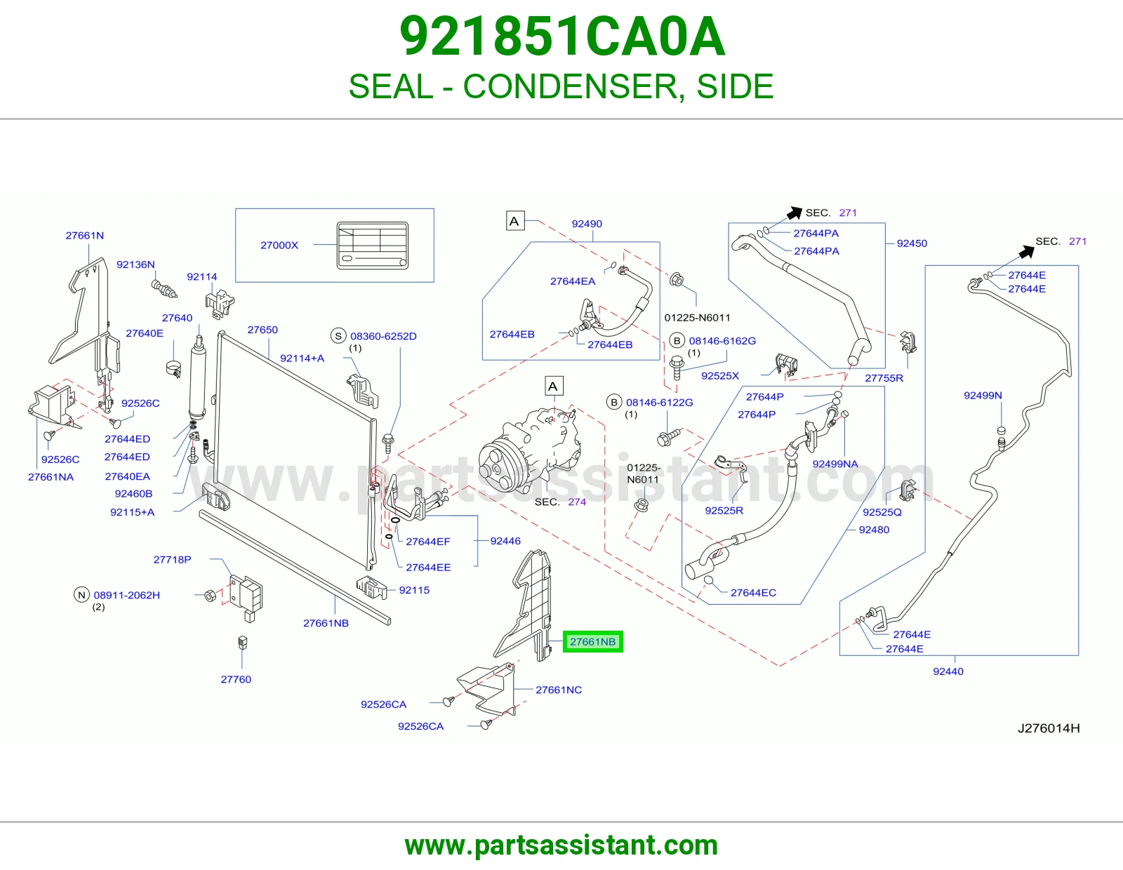 جلدة رديتر مكيف جانبي 921851CA0A