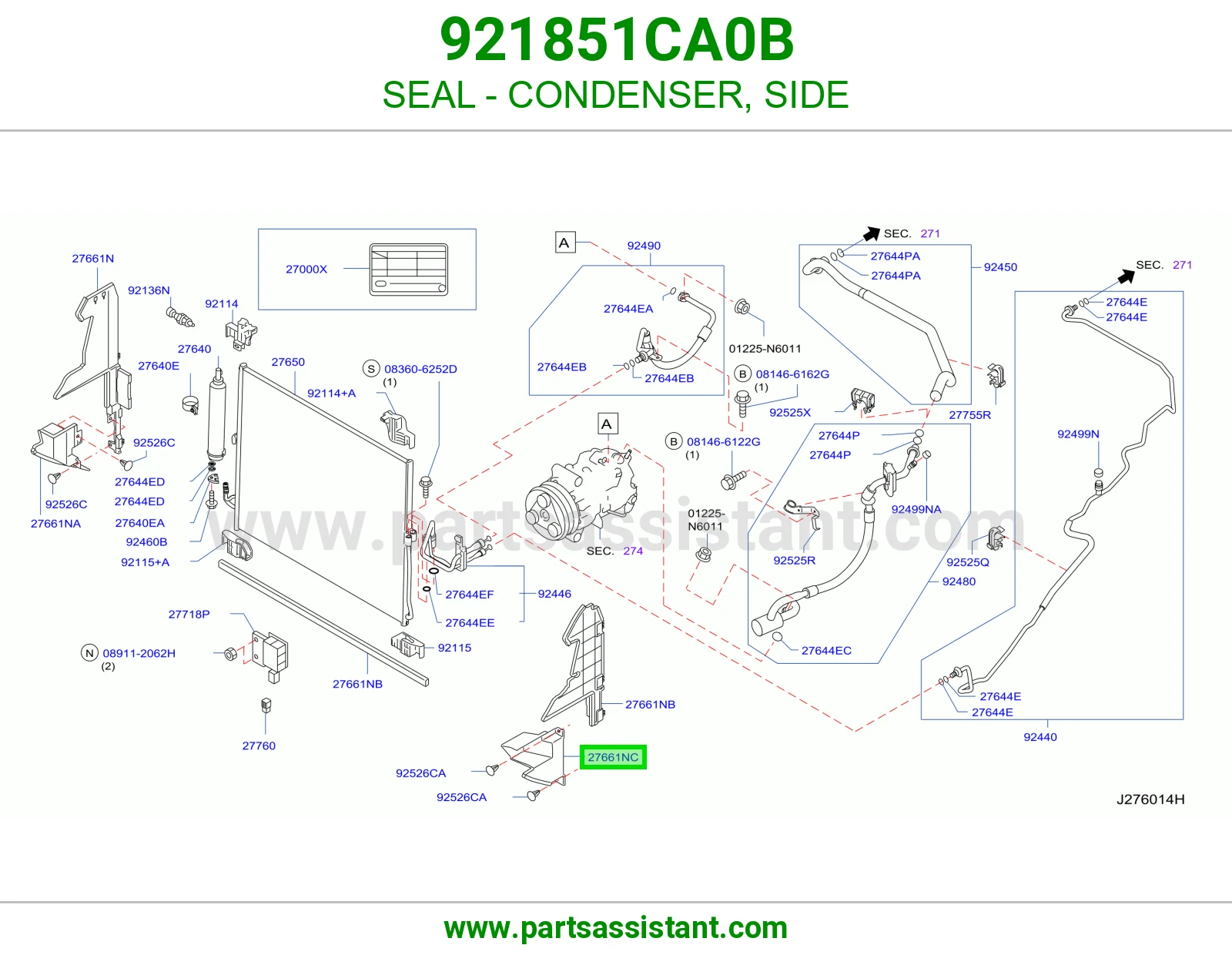 جلدة رديتر مكيف جانبي 921851CA0B