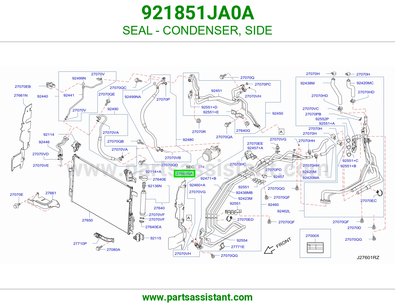 جلدة رديتر مكيف جانبي 921851JA0A