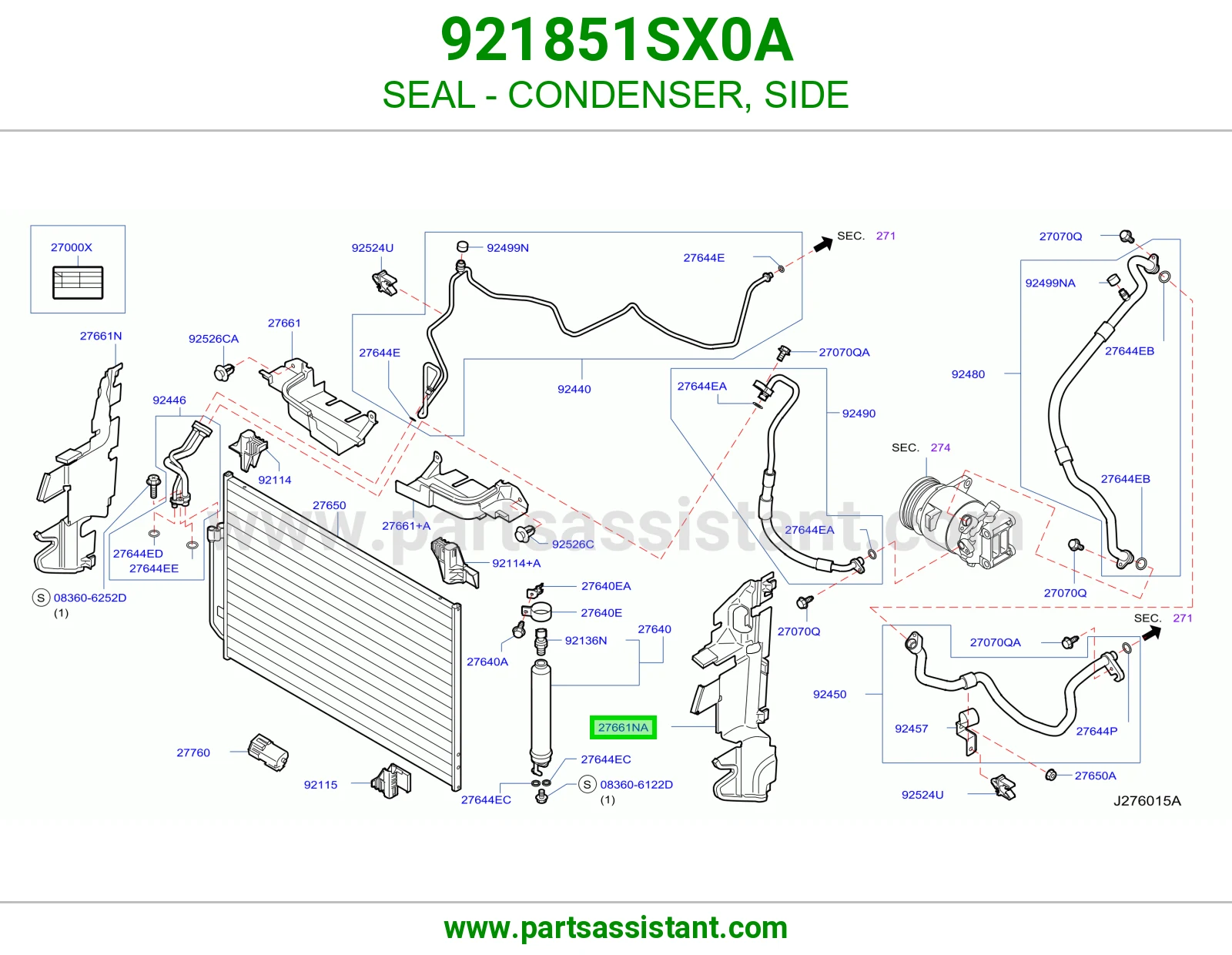 جلدة رديتر مكيف جانبي 921851SX0A