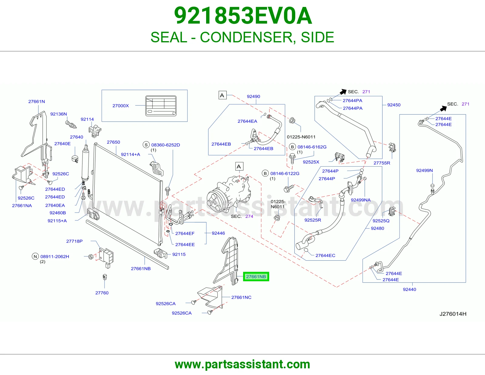 جلدة رديتر مكيف جانبي 921853EV0A