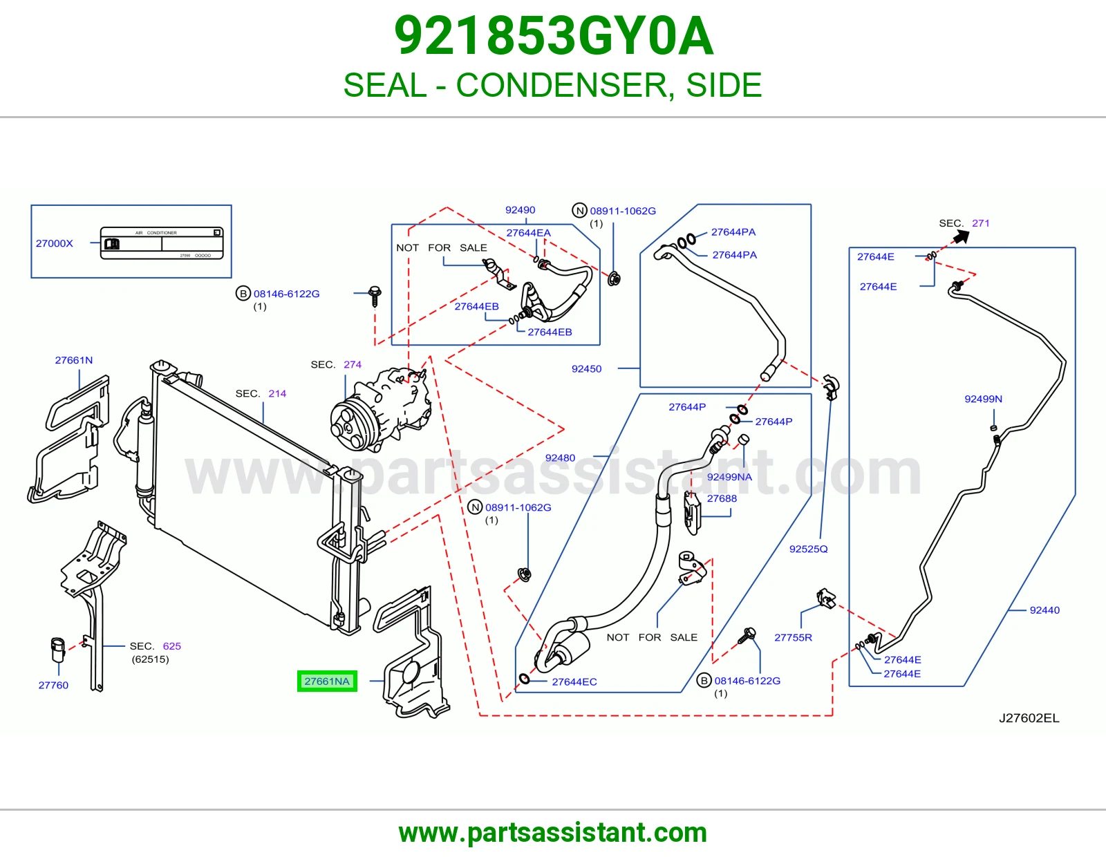 جلدة رديتر مكيف جانبي 921853GY0A