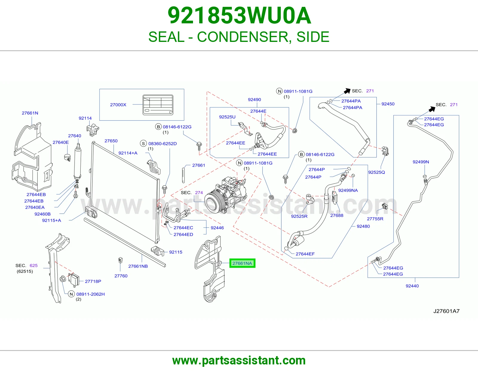 جلدة رديتر مكيف جانبي 921853WU0A