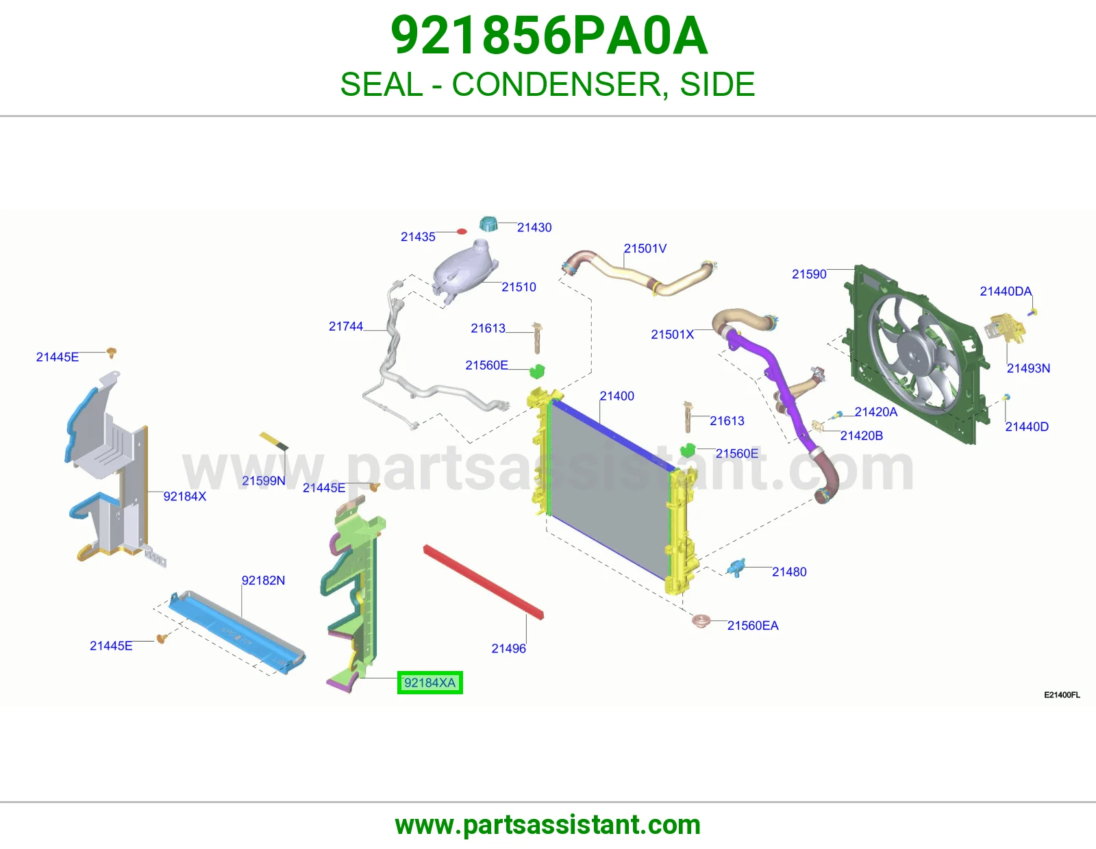 جلدة رديتر مكيف جانبي 921856PA0A
