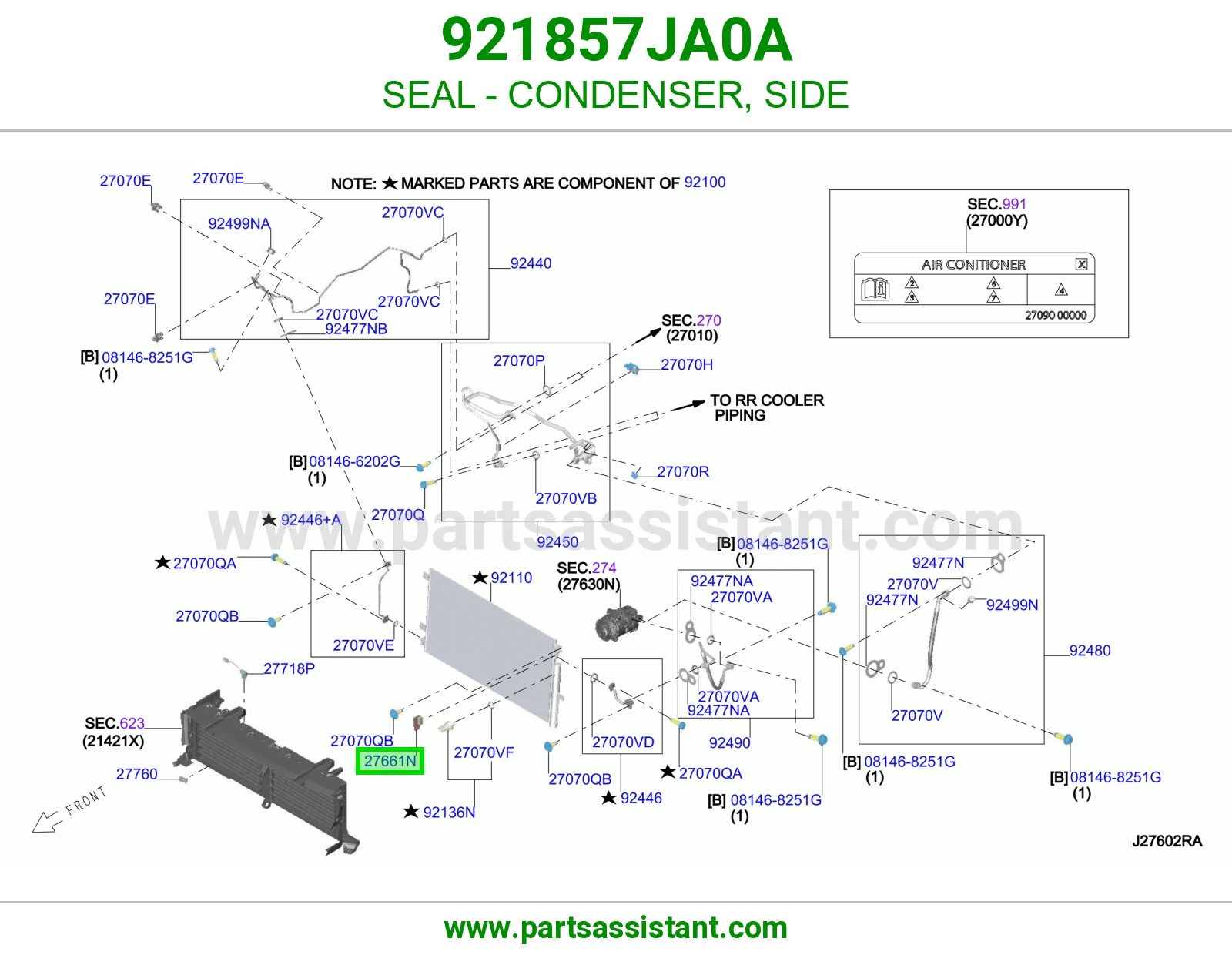 جلدة رديتر مكيف جانبي 921857JA0A
