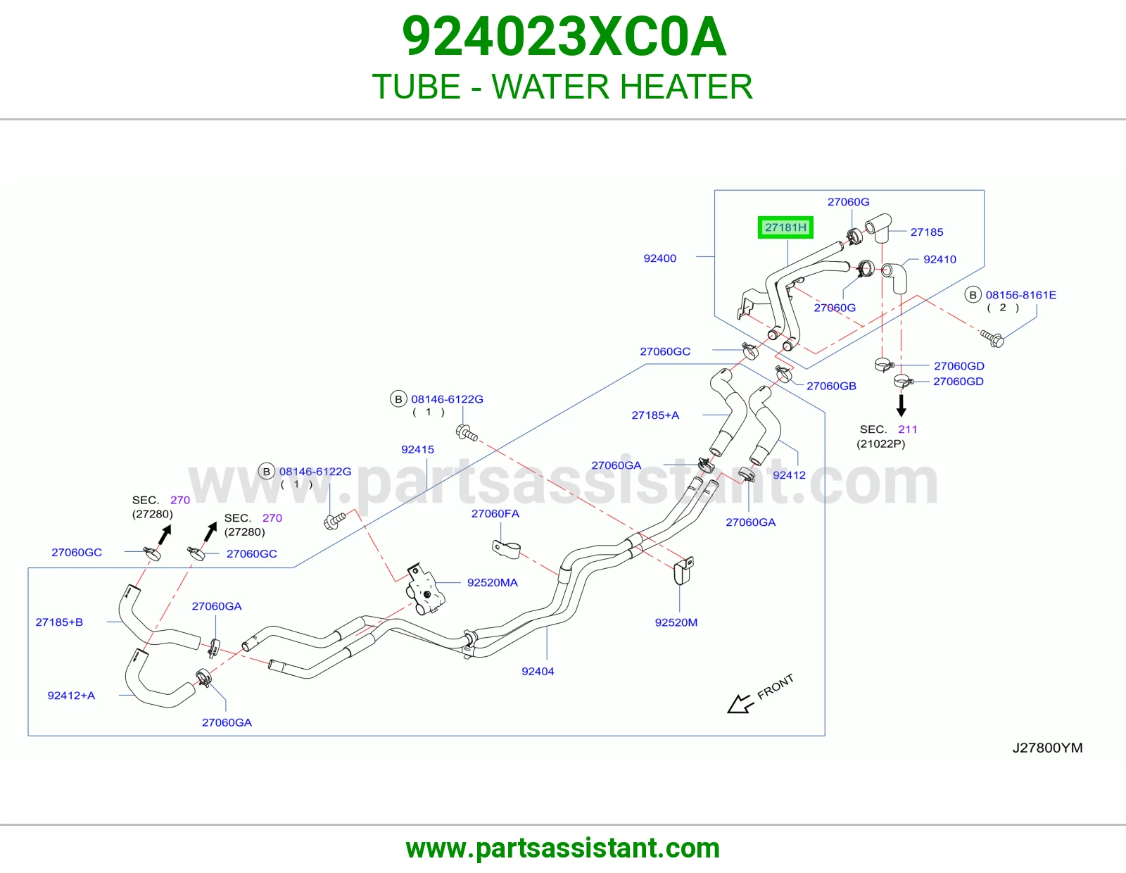 ماسورة سخان ماء 924023XC0A