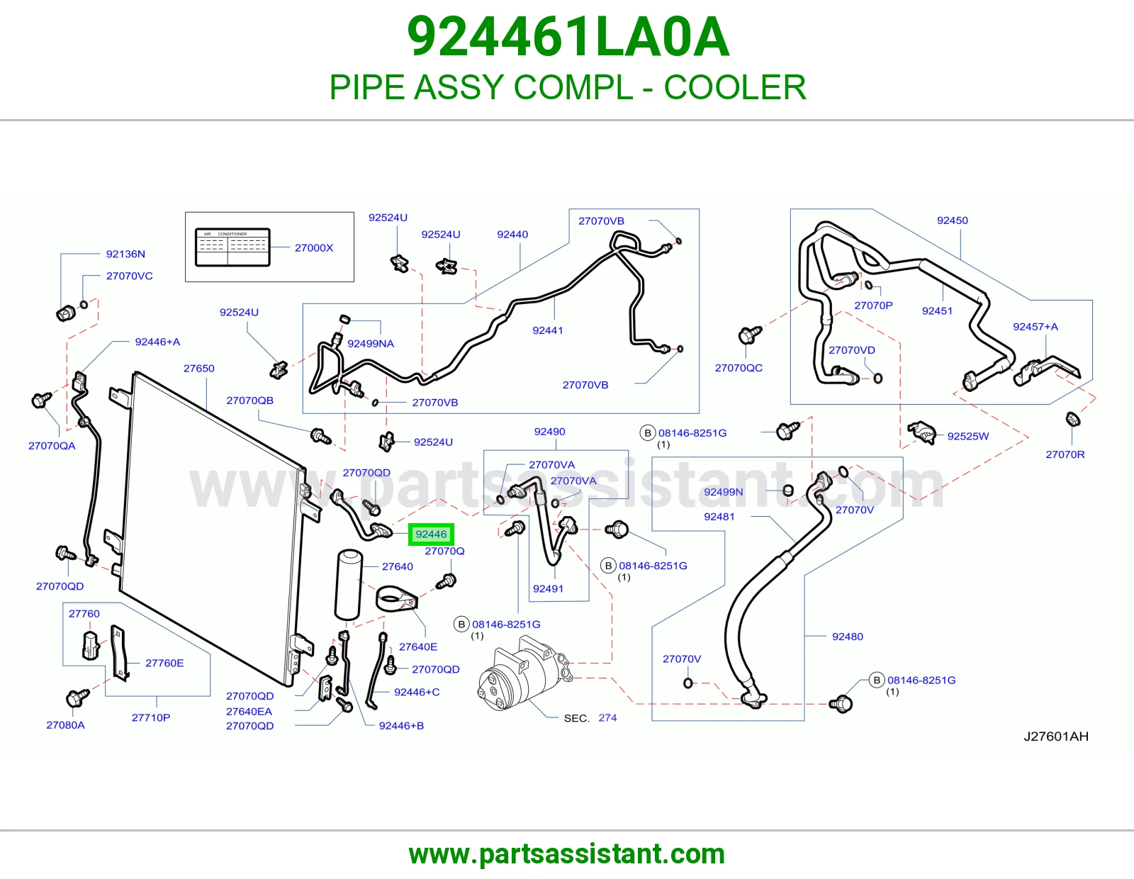 ماصوره خزان مكيف 924461LA0A
