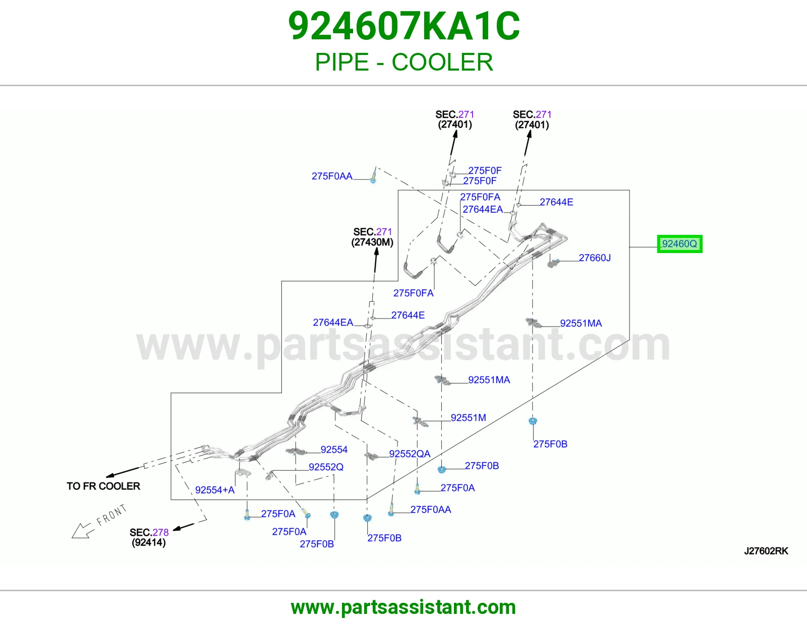 ماسورة مبرد 924607KA1C