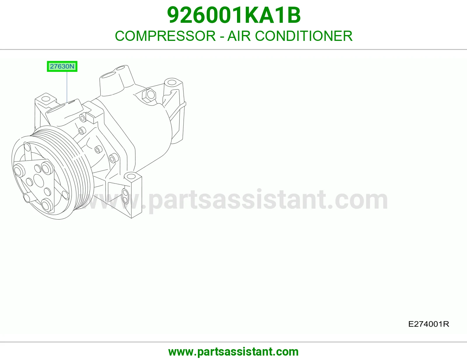 COMPRESSOR - AIR CONDITIONER 926001KA1B