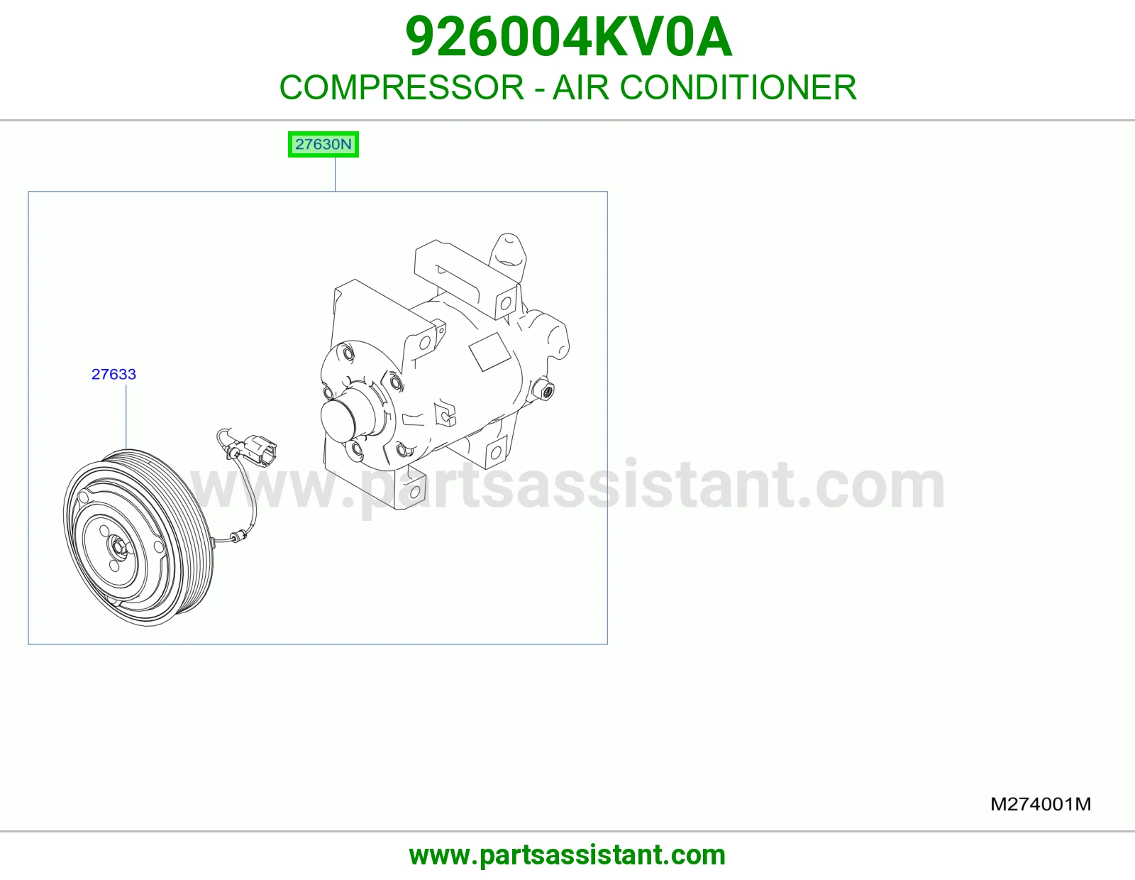 COMPRESSOR - AIR CONDITIONER 926004KV0A