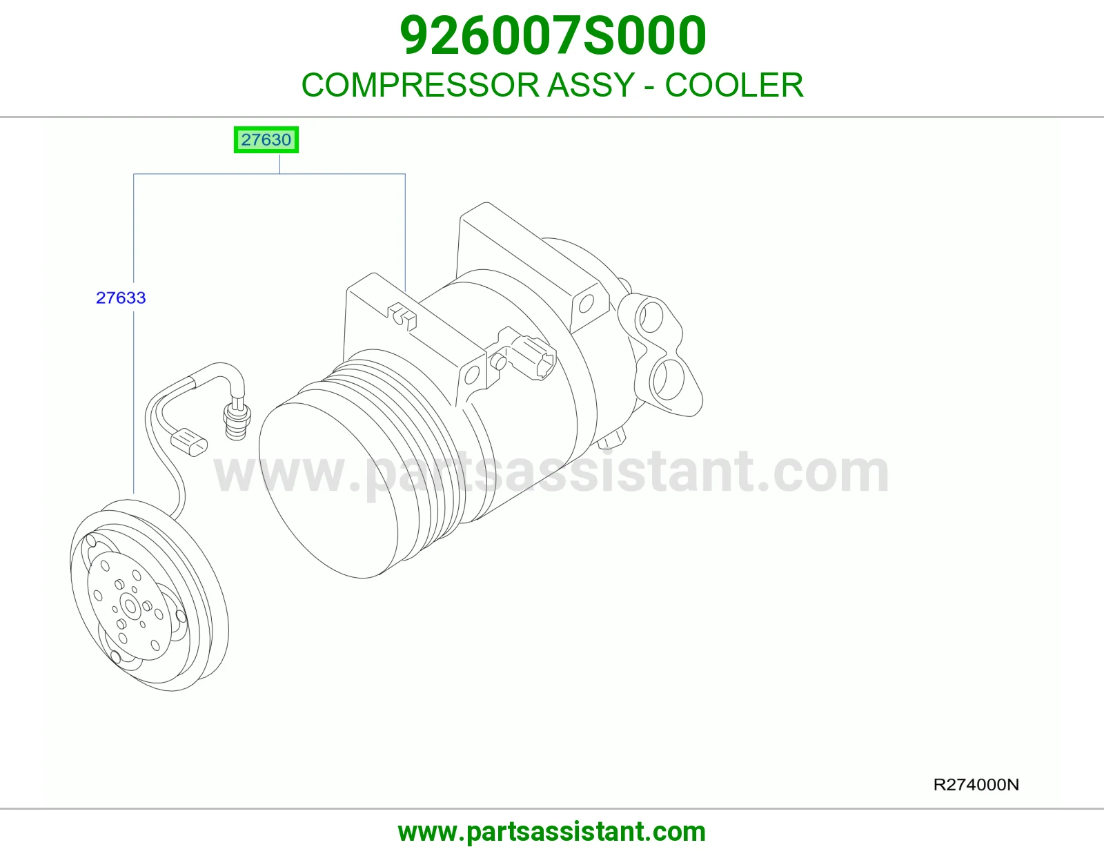 COMPRESSOR ASSY - COOLER 926007S000