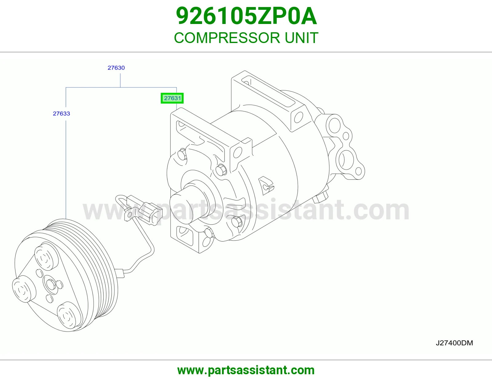 وحدة كمبروسر مكيف 926105ZP0A