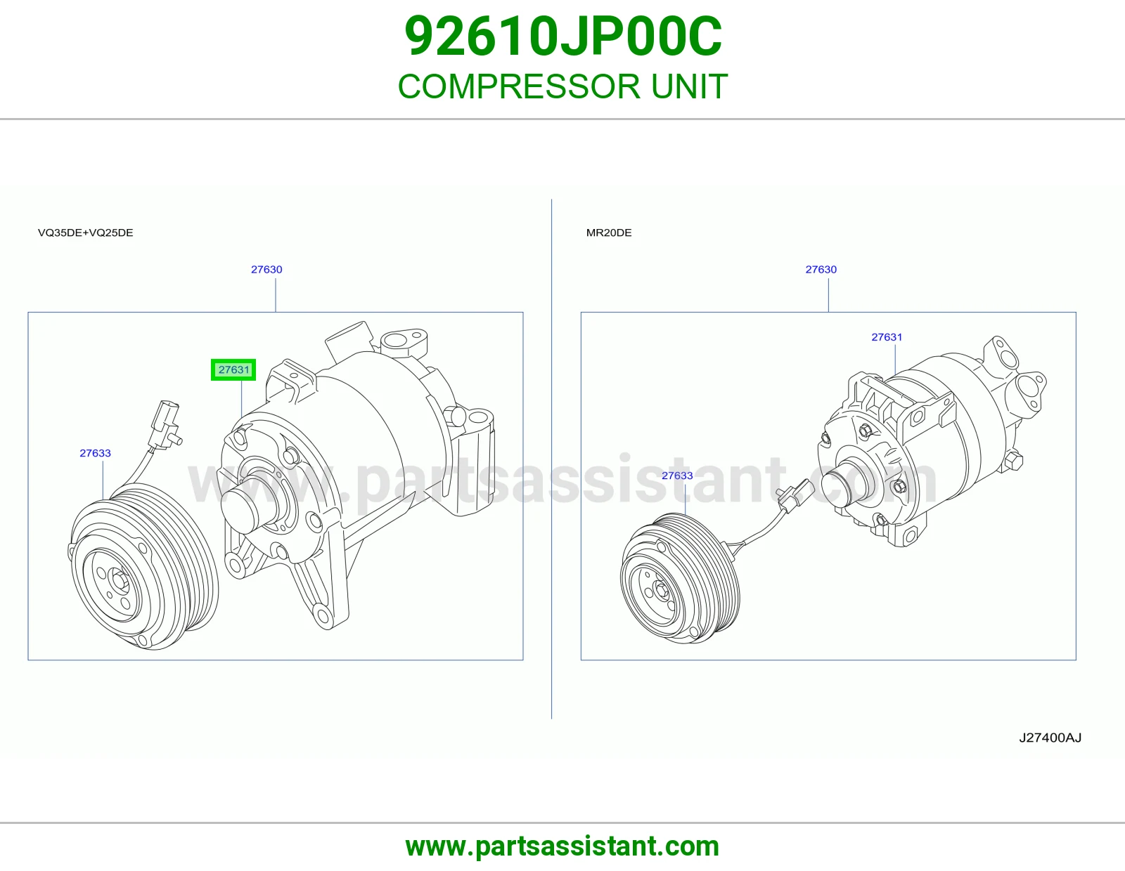 وحدة كمبروسر مكيف 92610JP00C
