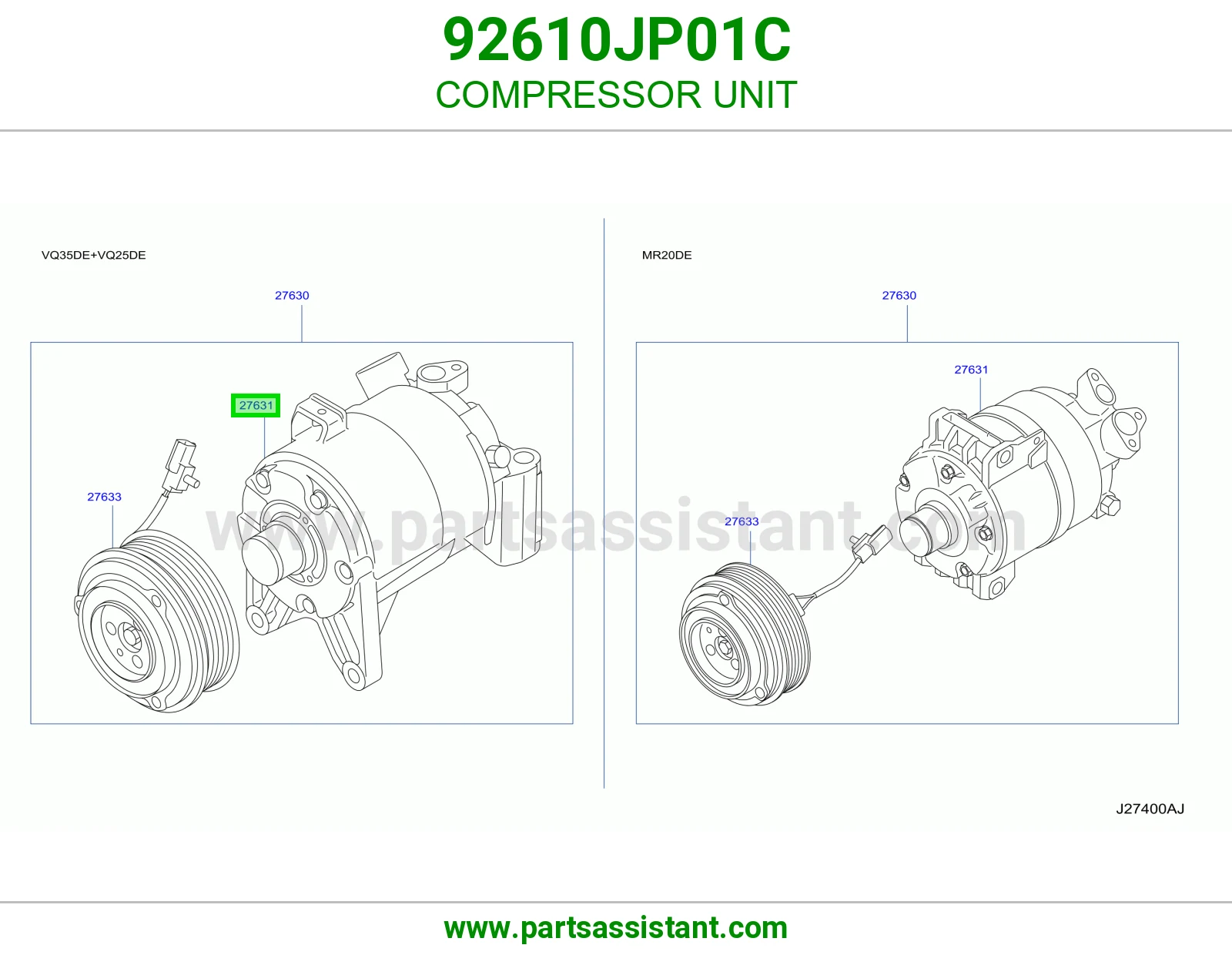 وحدة كمبروسر مكيف 92610JP01C
