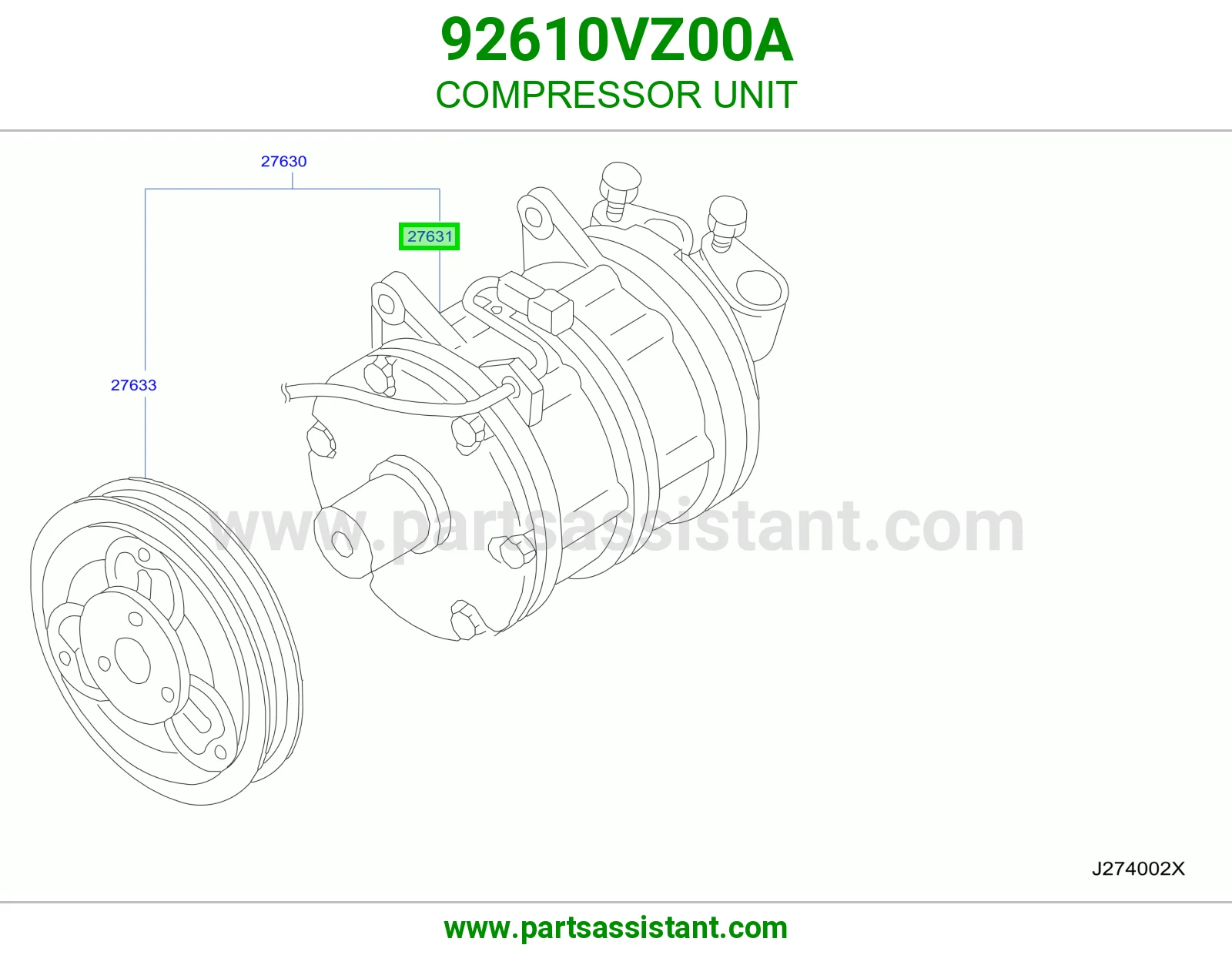 وحدة كمبروسر مكيف 92610VZ00A
