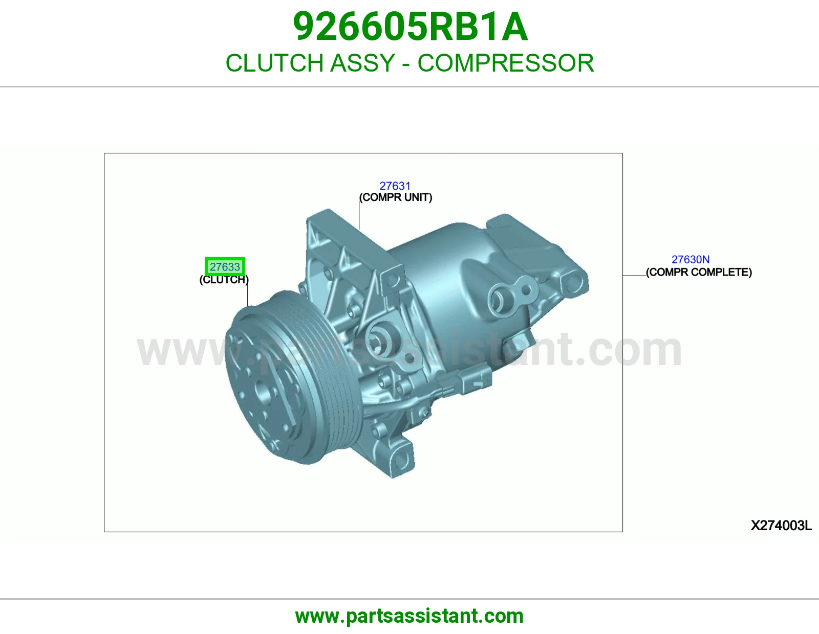 كلتش كمبروسر مكيف 926605RB1A