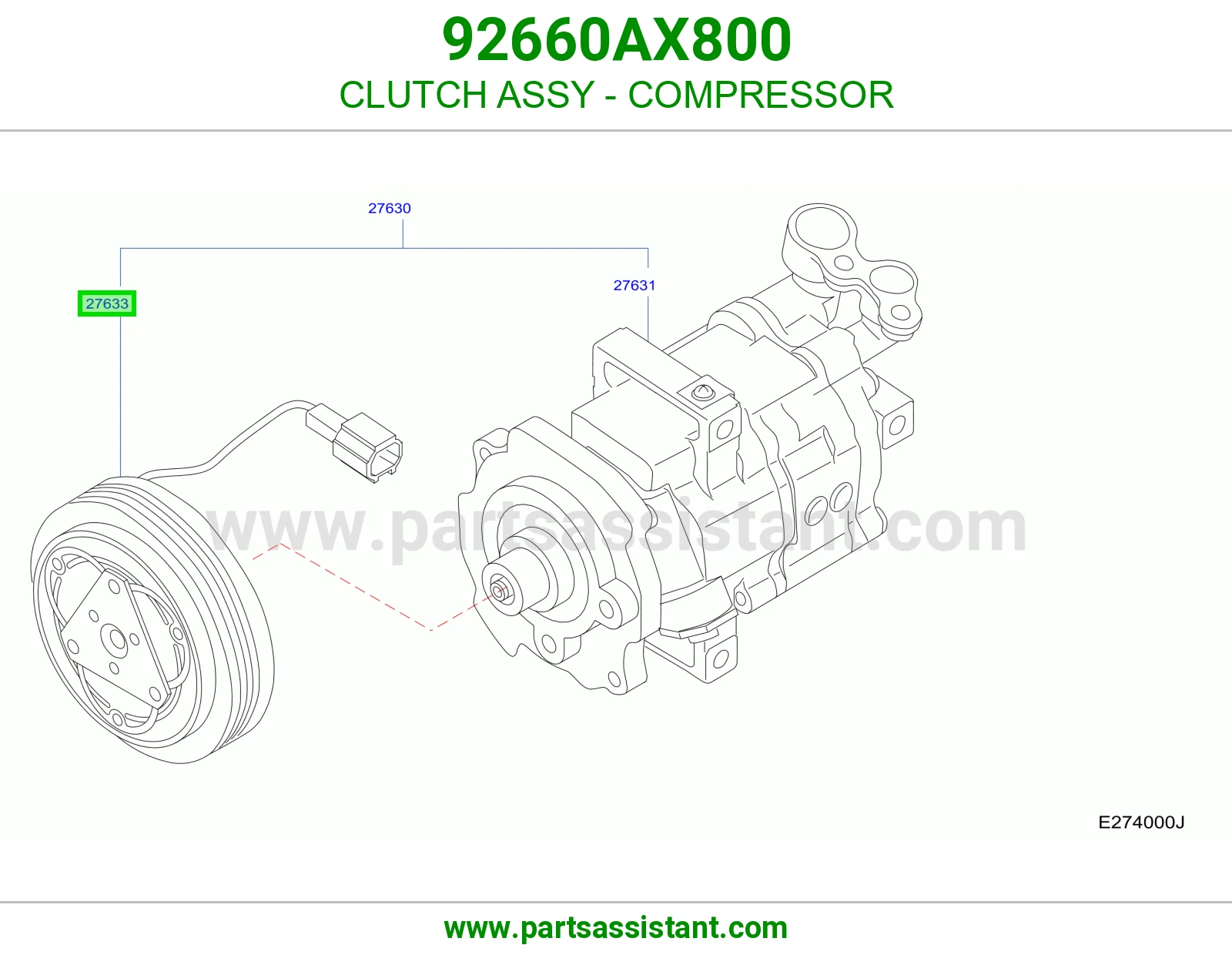 CLUTCH ASSY - COMPRESSOR 92660AX800