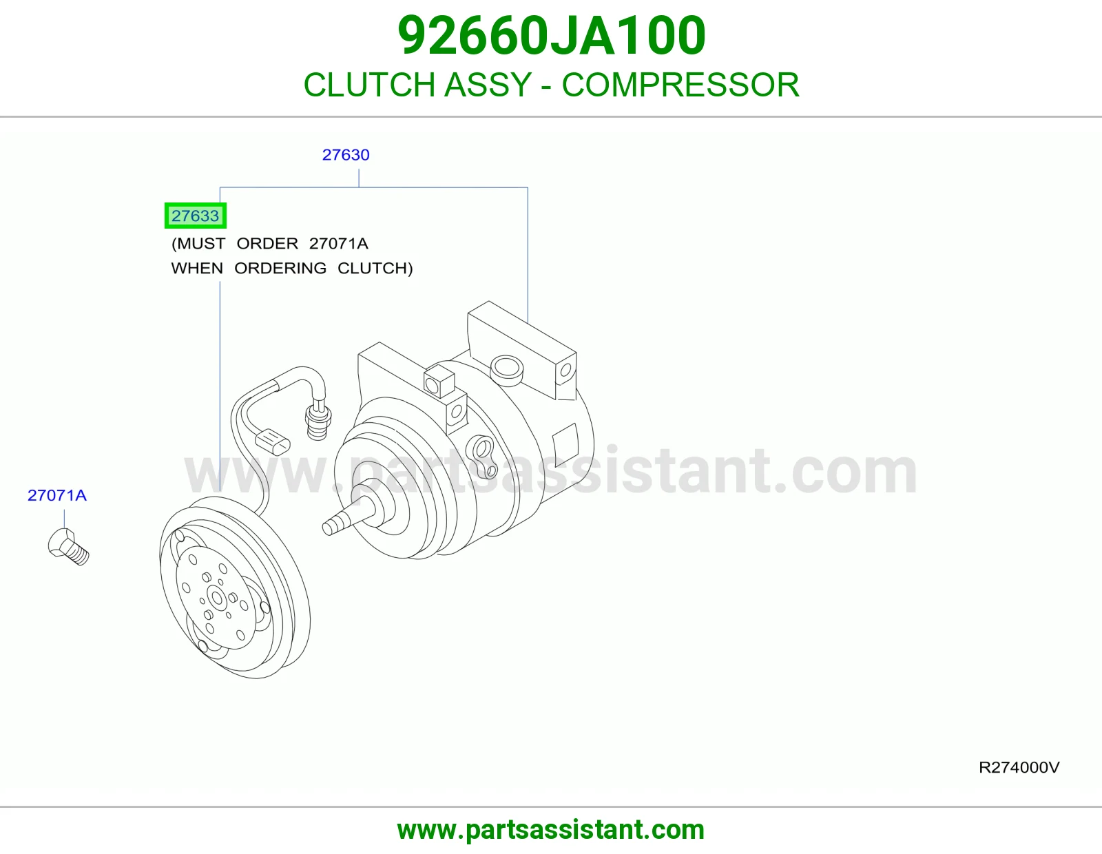 كلتش كمبروسر مكيف 92660JA100