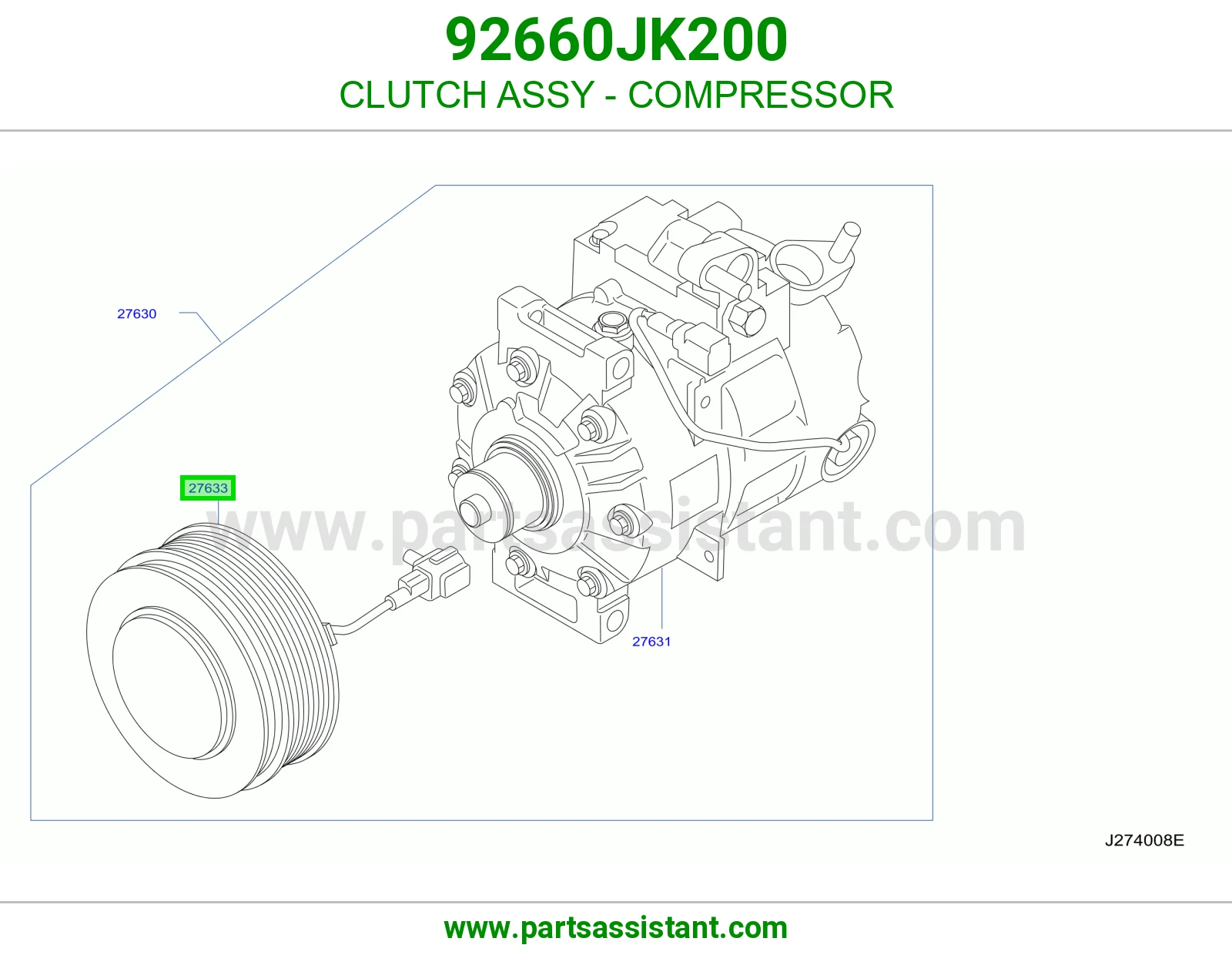 CLUTCH ASSY - COMPRESSOR 92660JK200