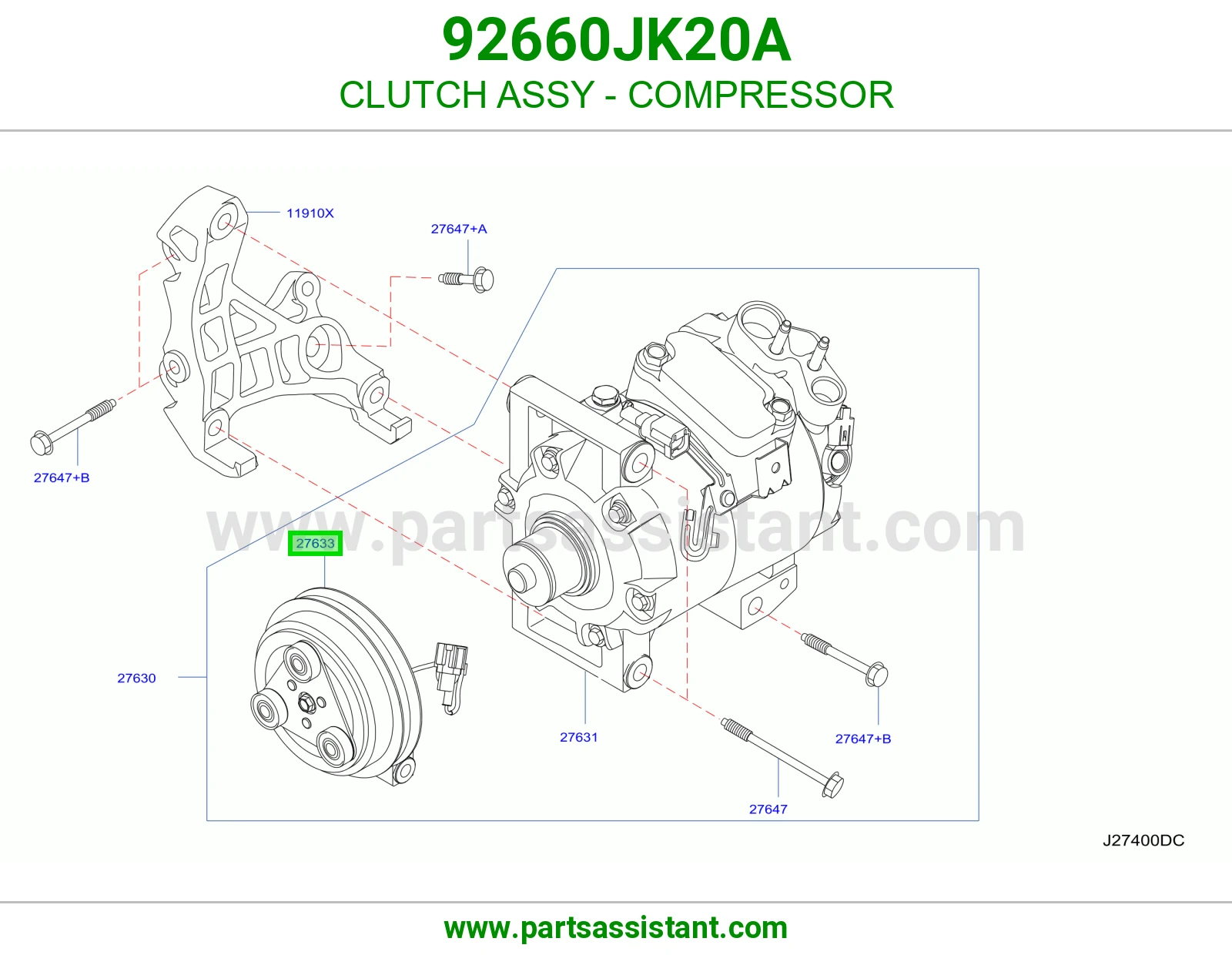 كلتش كمبروسر مكيف 92660JK20A