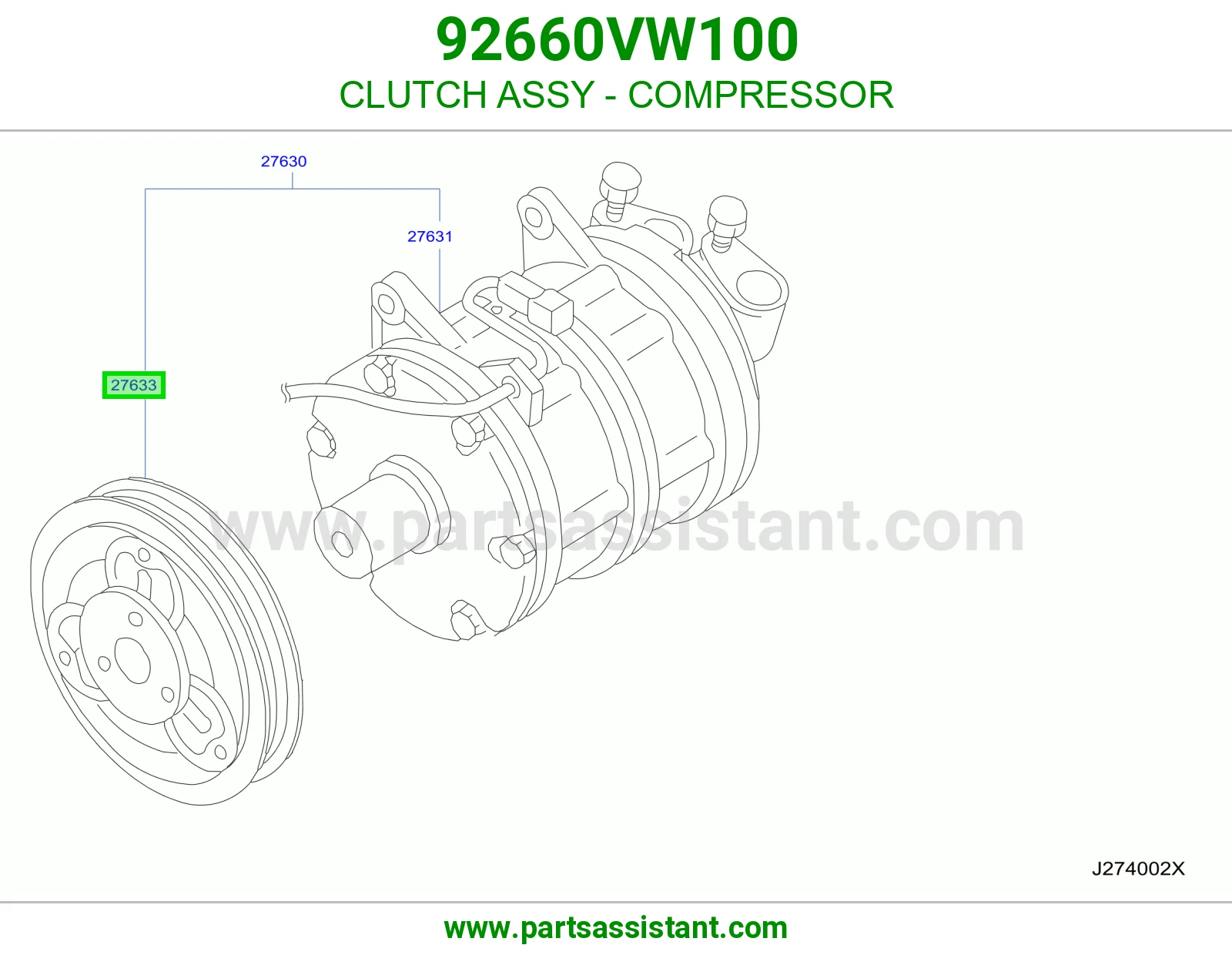 كلتش كمبروسر مكيف 92660VW100