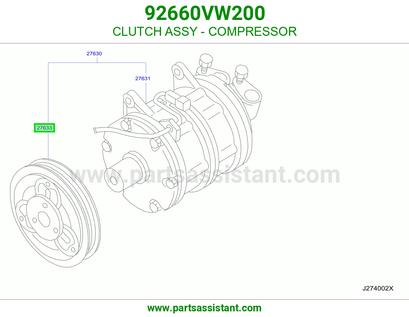 كلتش كمبروسر مكيف 92660VW200